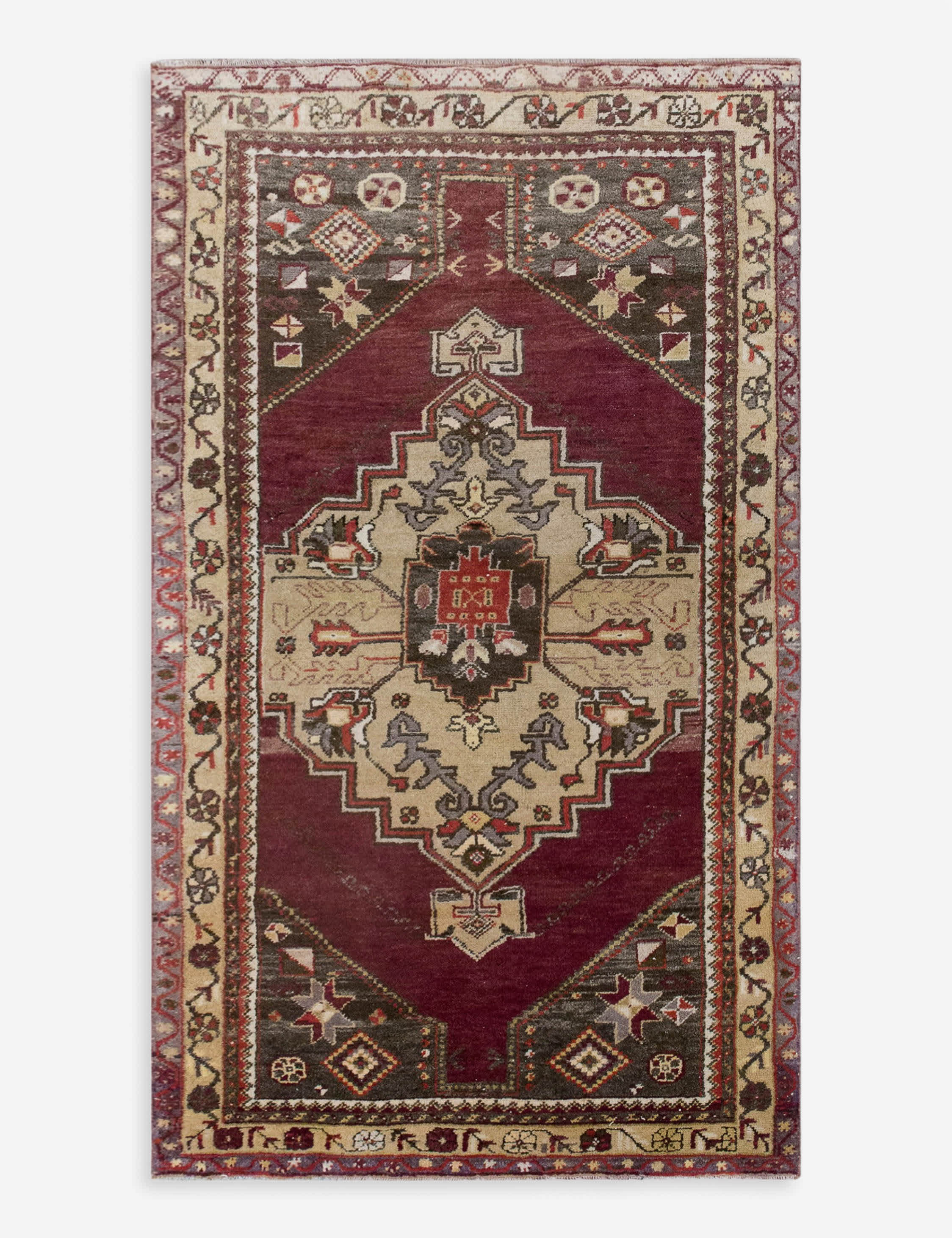 Lulu and Georgia Vintage Turkish Hand-Knotted Wool Rug No. 590, 2'5" x 4'4"