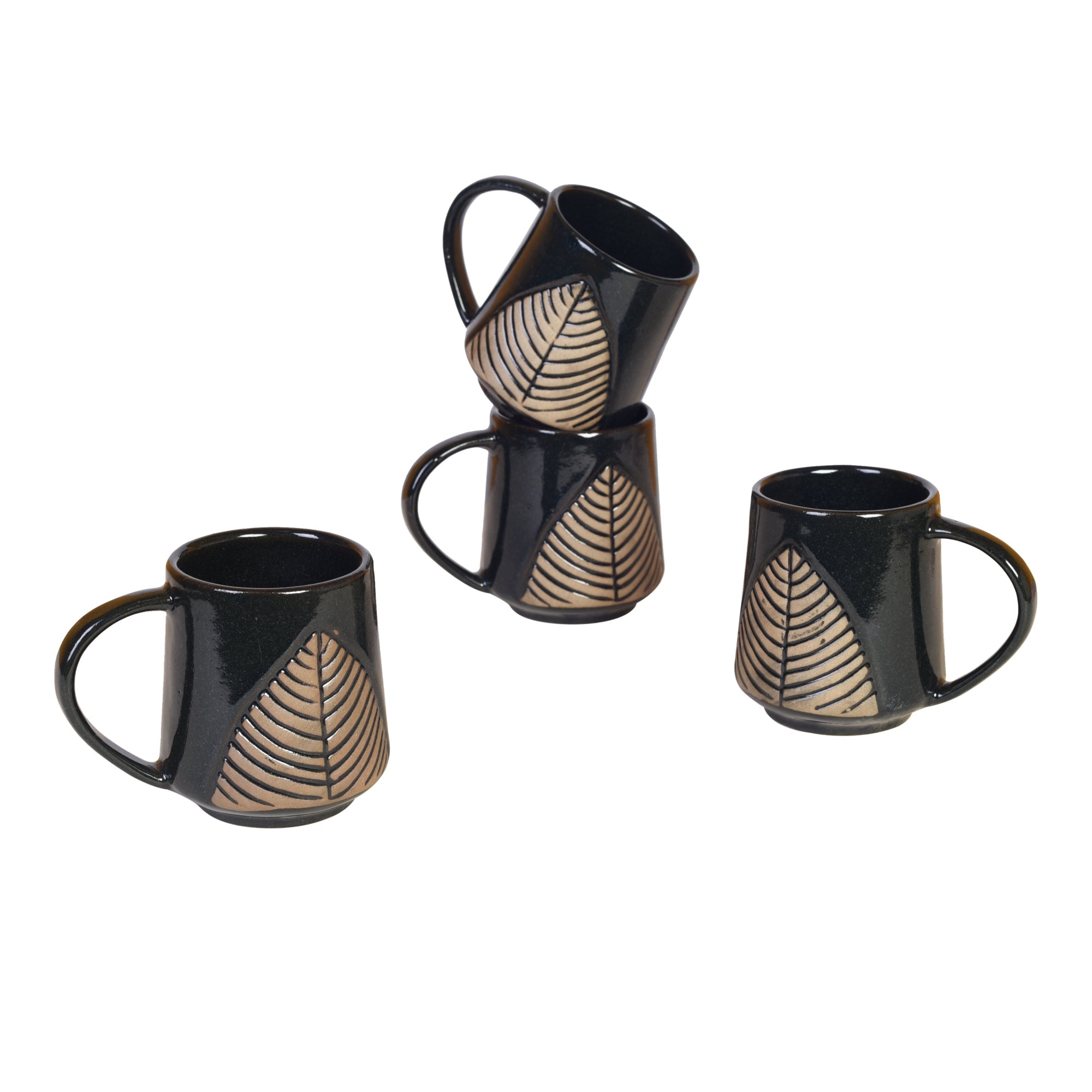 ART CREATIONS BY SUMAN SONTHALIA Brown - Falling Leaves Tea Mugs (Set of 4) - view 2
