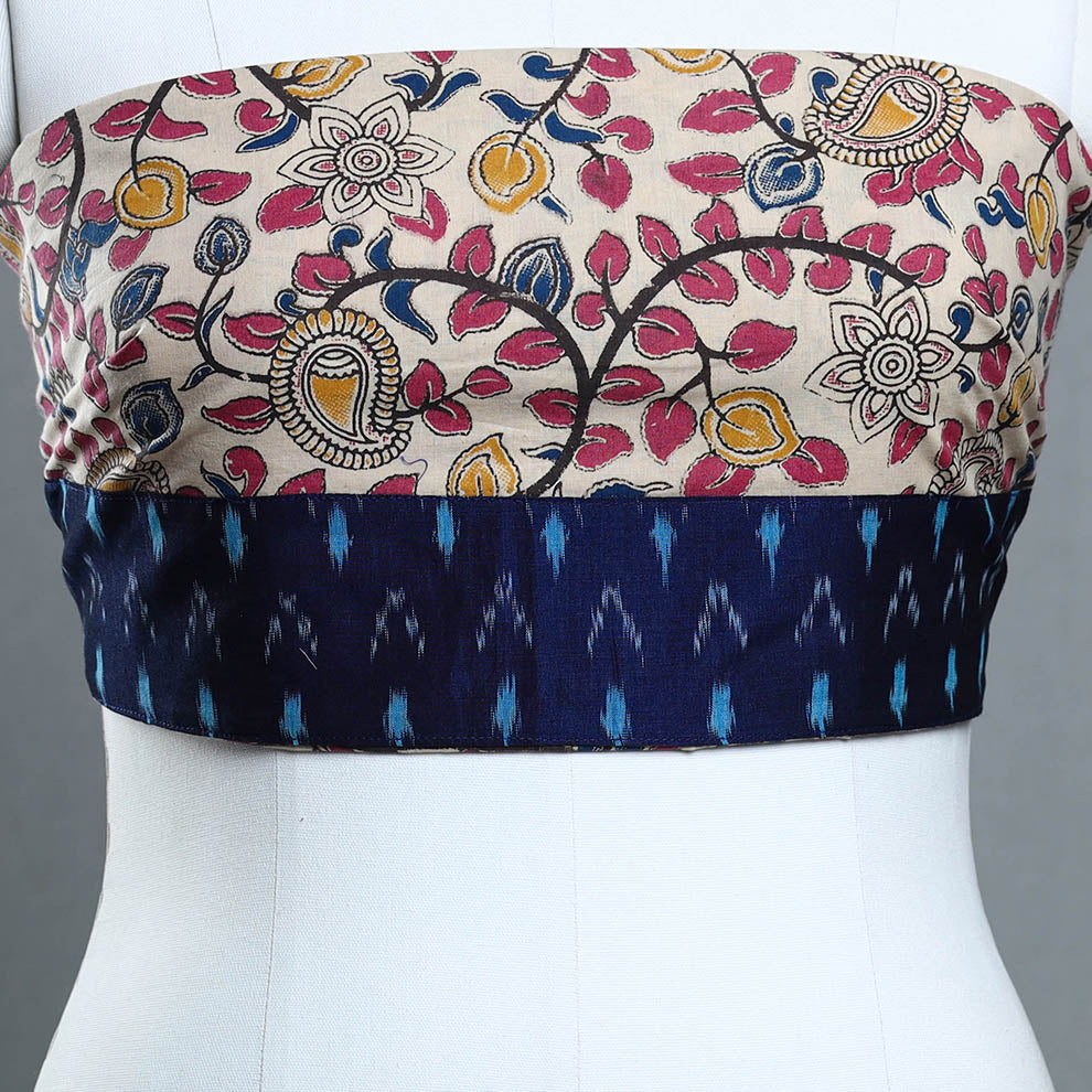 NOORI BAZAR Beige - Block Printed Cotton Kalamkari Blouse Piece 25 - view 3