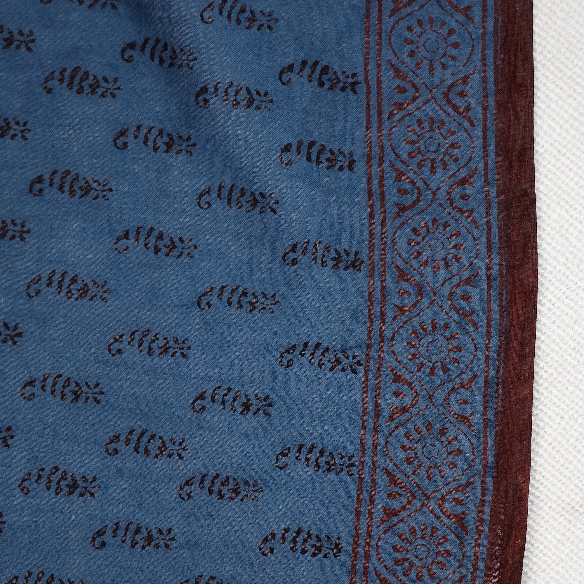 BAGH PRINTS BY YAKOOB KHATRI Blue - Bagh Hand Block Printed Cotton Saree - view 8