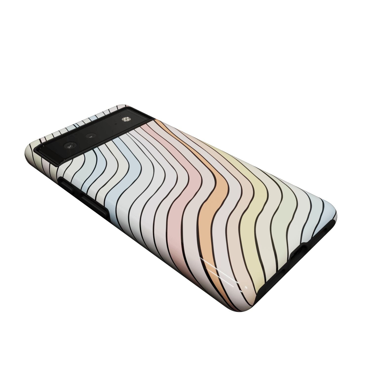 Casetry Ride The Wave | Pastel Rainbow Lined Google Pixel Case - view 2