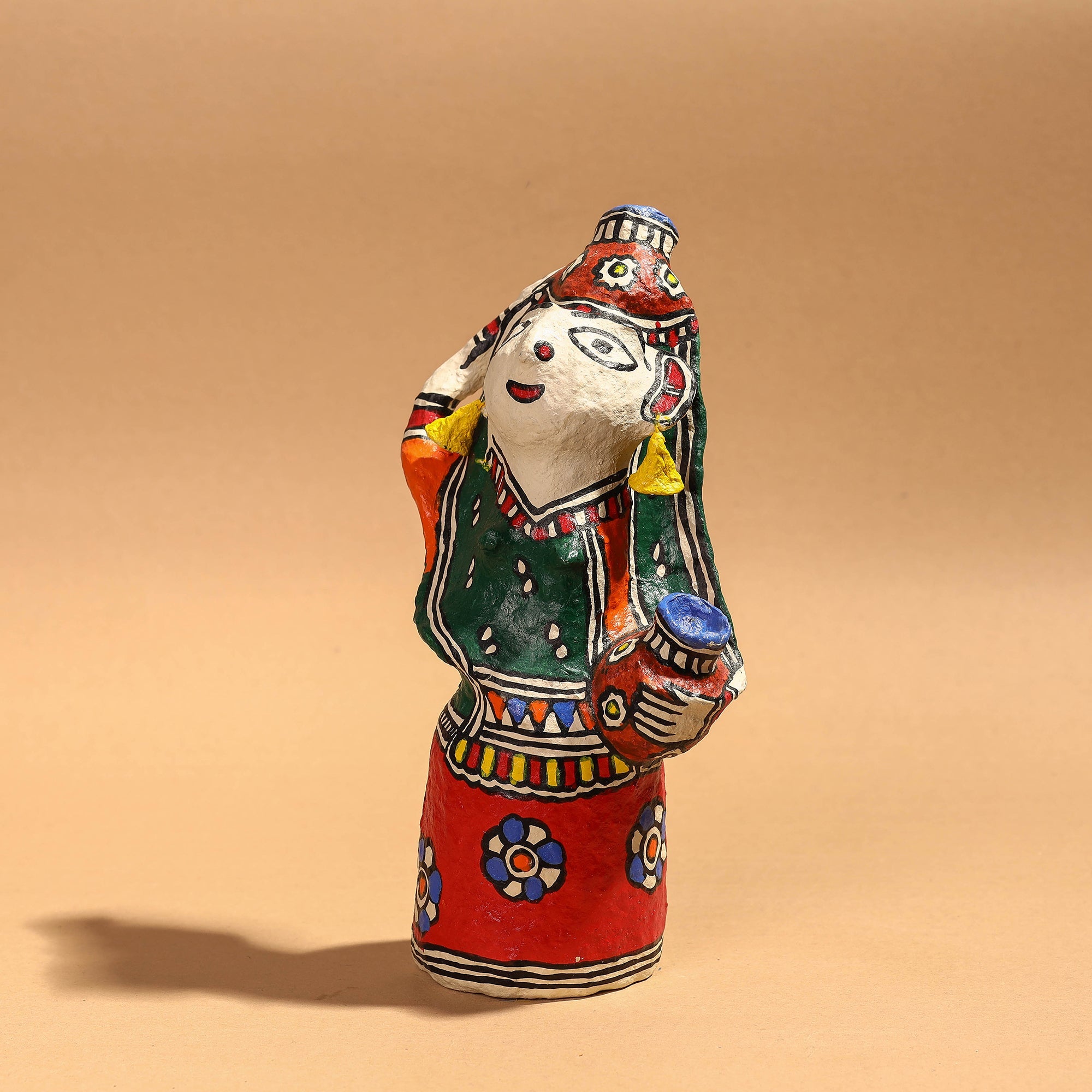 ITOKRI CRAFTS INITIATIVE Doll - Madhubani Handpainted Paper Mache Home Decor Item - view 2