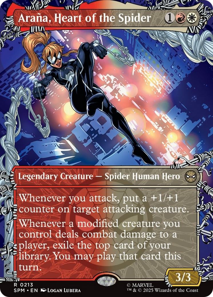 Spider 213 borderless – Magic Araña, Heart of the Spider [213] [Borderless] [Web-Slinger] [Marvel's Spider-Man] [Non-Foil]