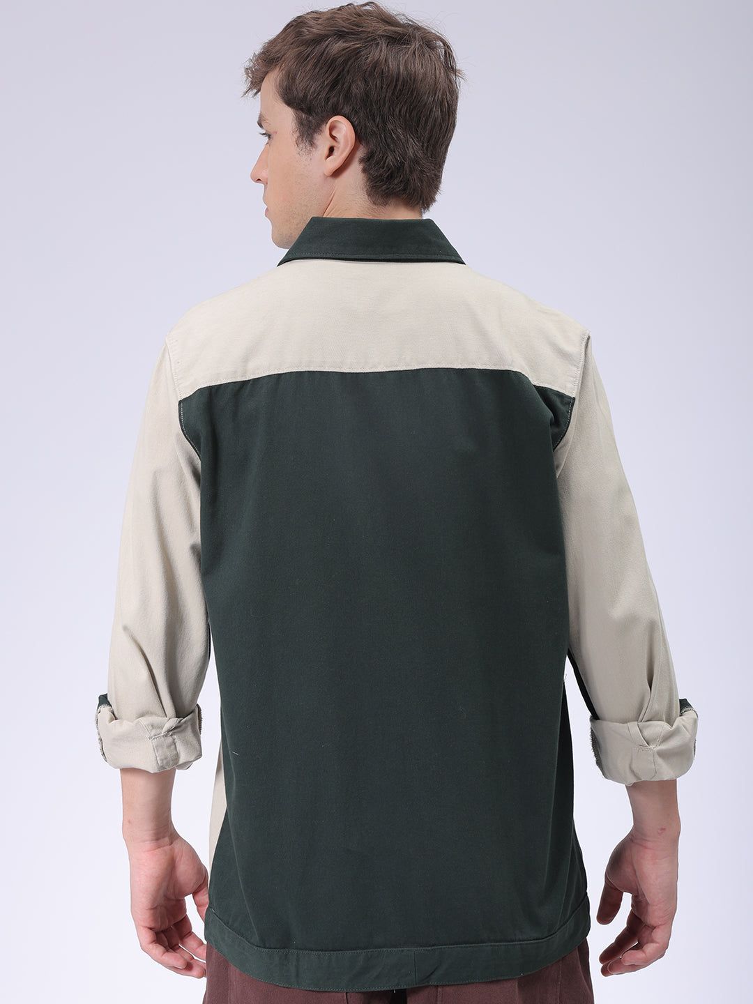 The Indian Garage Co Men's Green Regular Fit Mix & Match Overshirt - view 5