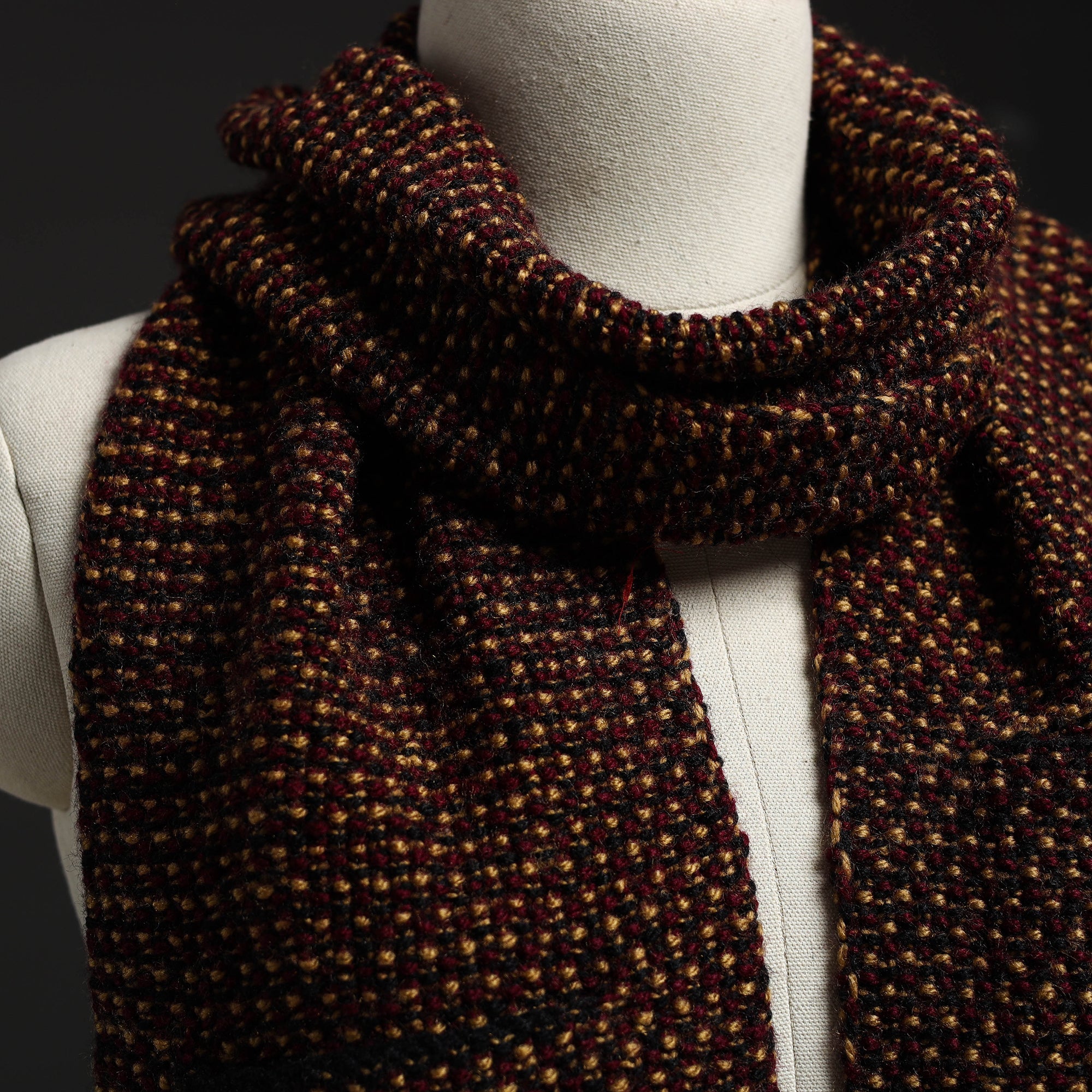 KILMORA Brown - Kumaun Hand Knitted Woolen Muffler with Pockets 88 - view 2