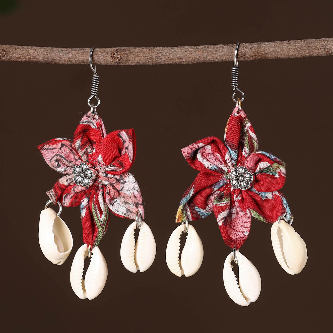 JALPARI Riva Fabart Phool Kali Shell Earrings - view 2