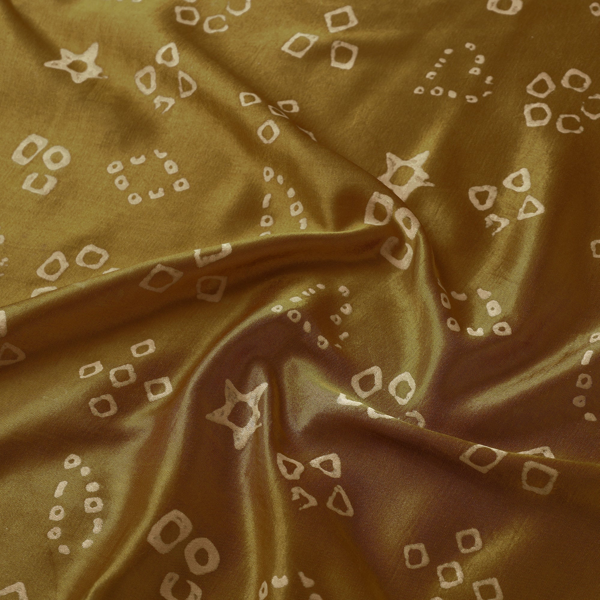 KACHCHH JI CHHAAP Brown - Mashru Silk Kutch Hand Block Printed Fabric 17 - view 3