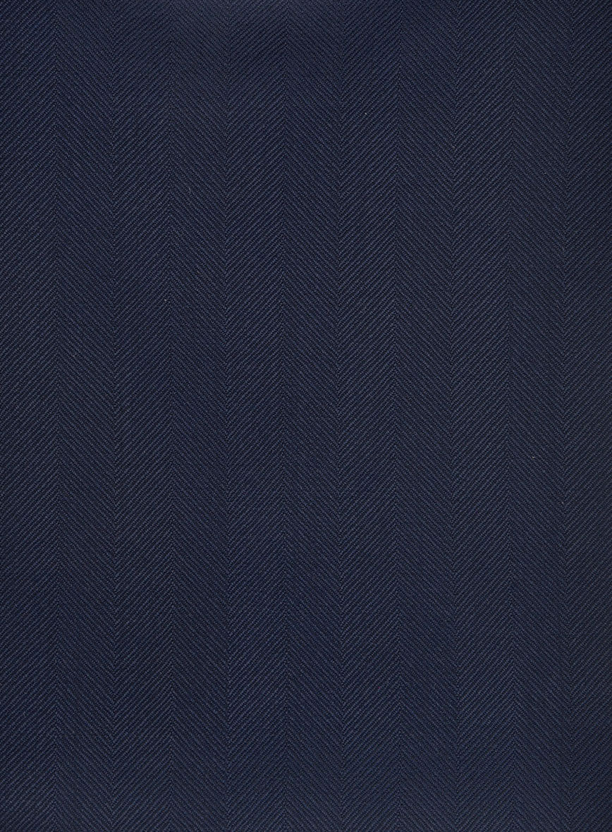 StudioSuits Napolean Imperial Blue Herringbone Wool Tuxedo Suit - view 7
