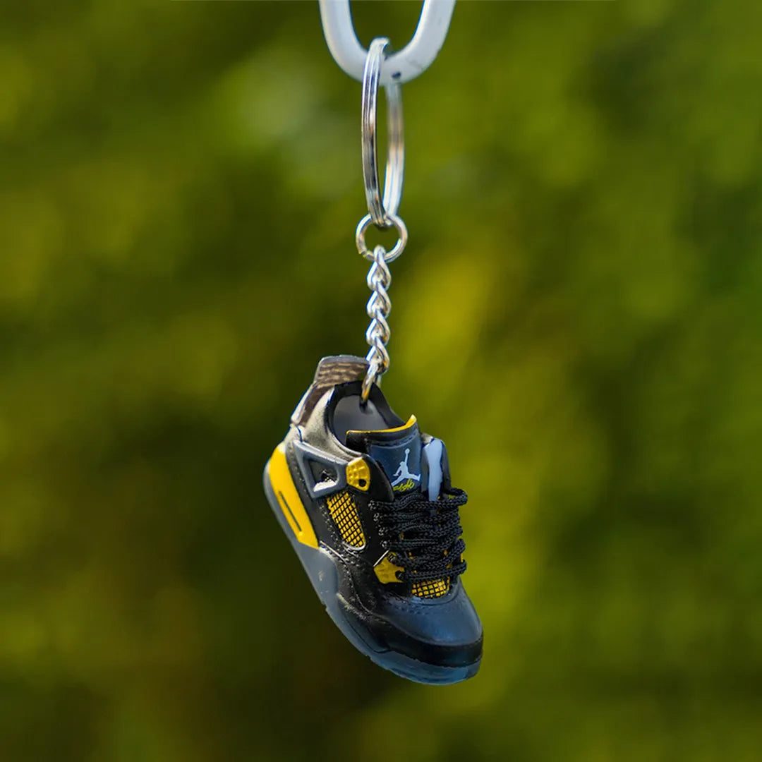 Kicks Machine 3D sneaker keychain AJ4 Yellow Thunder