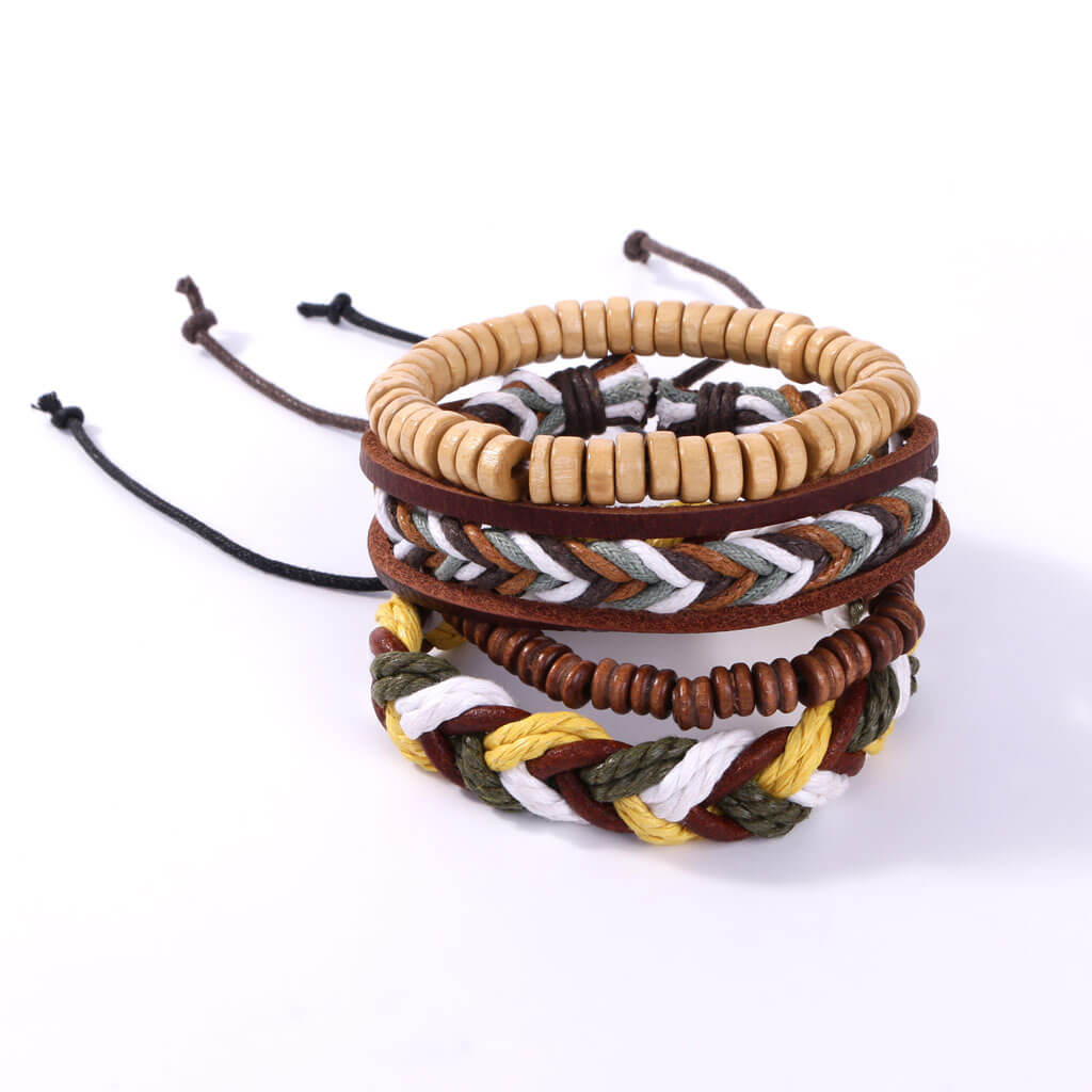 Bigsmall Leather Braided Bracelet