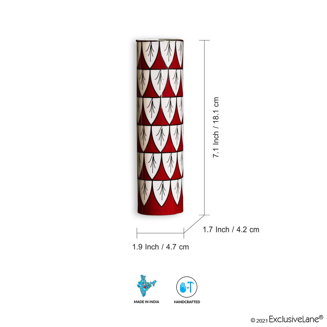 EXCLUSIVELANE 'Mughal Petals' Floral Magnetic Frigde Planter In Metal - view 3
