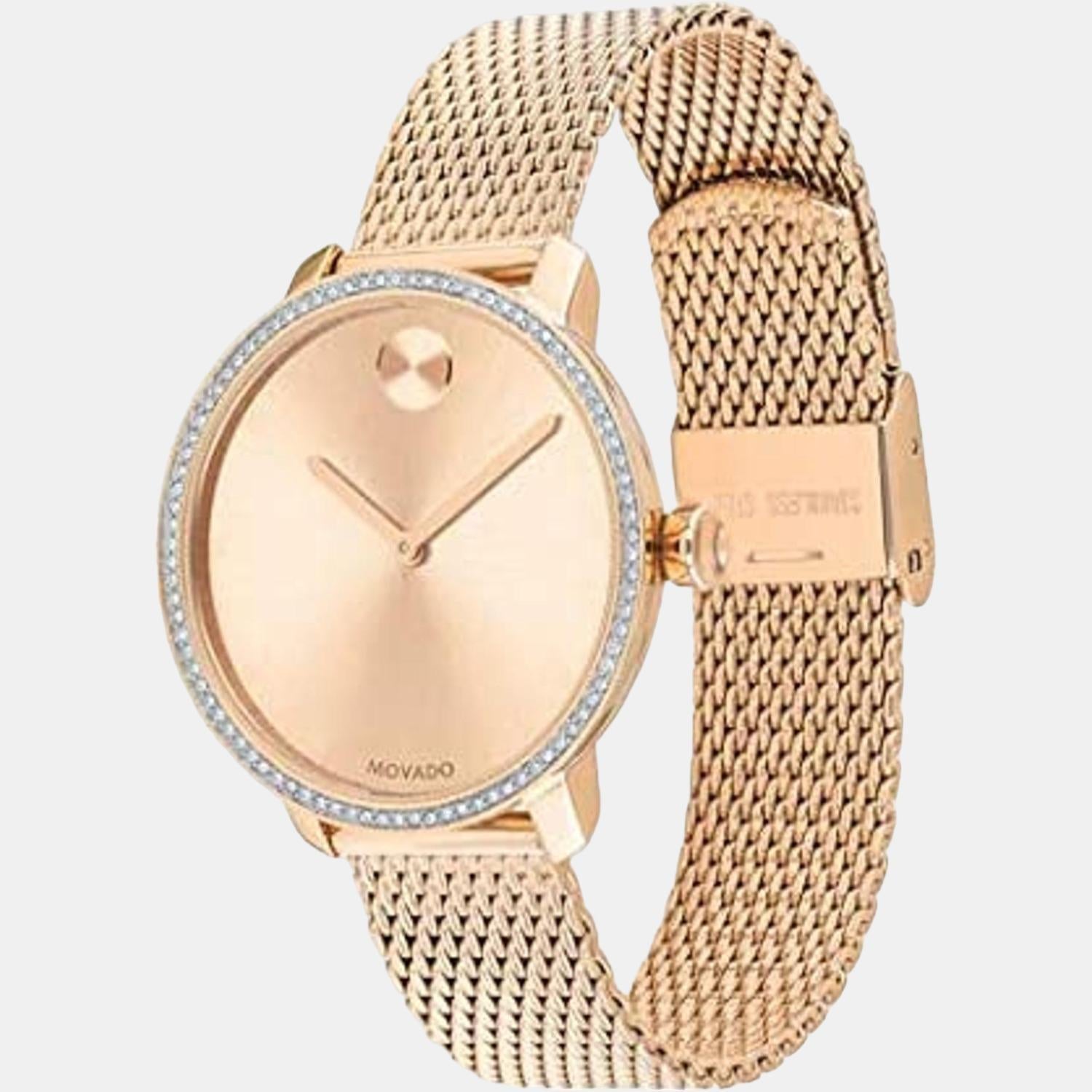 Movado Bold Women Quartz Rose Gold Dial Analog Stainless Steel Watch 3600657 - view 2