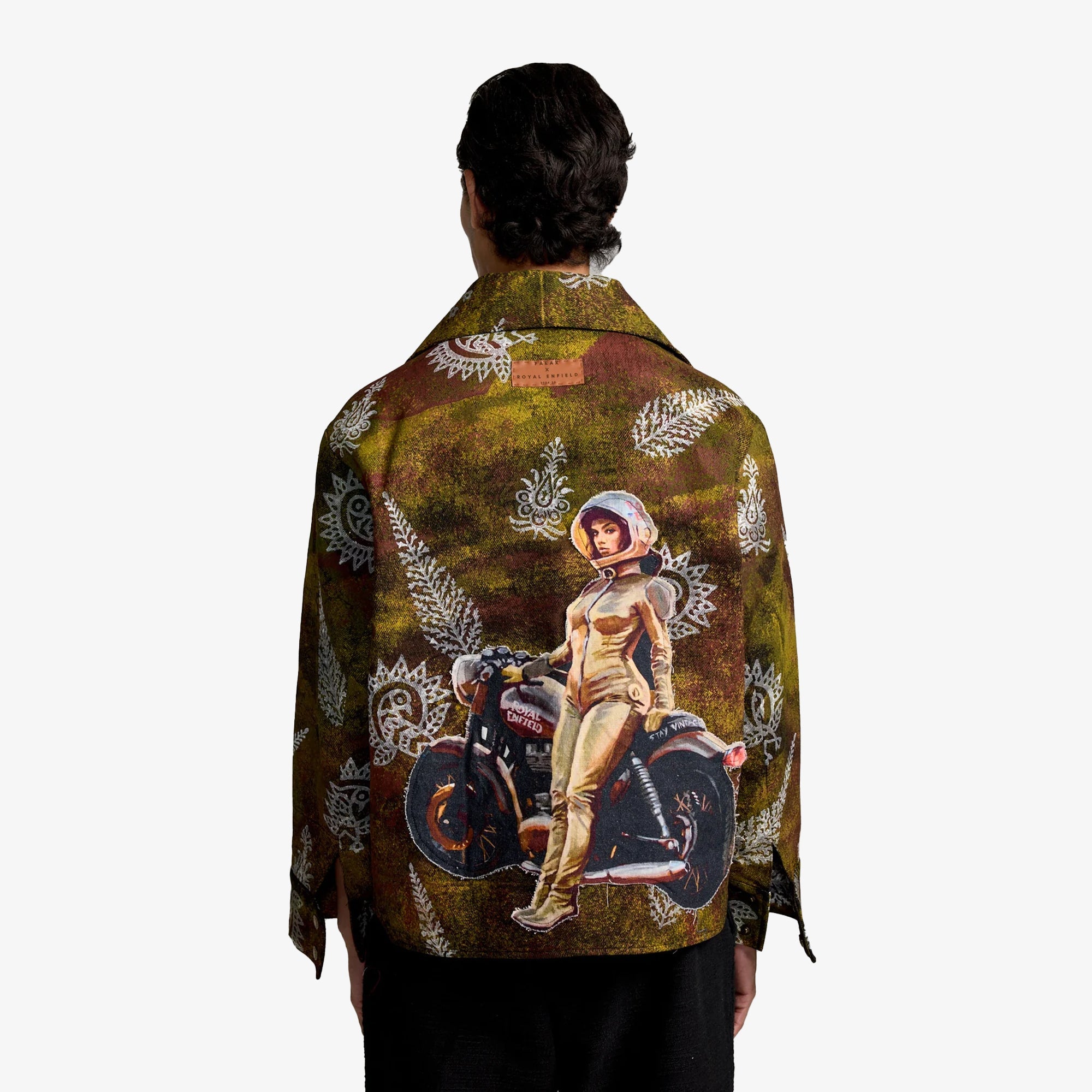 F A R A K | Biker Handmade Jacket { Brown/multi - view 2