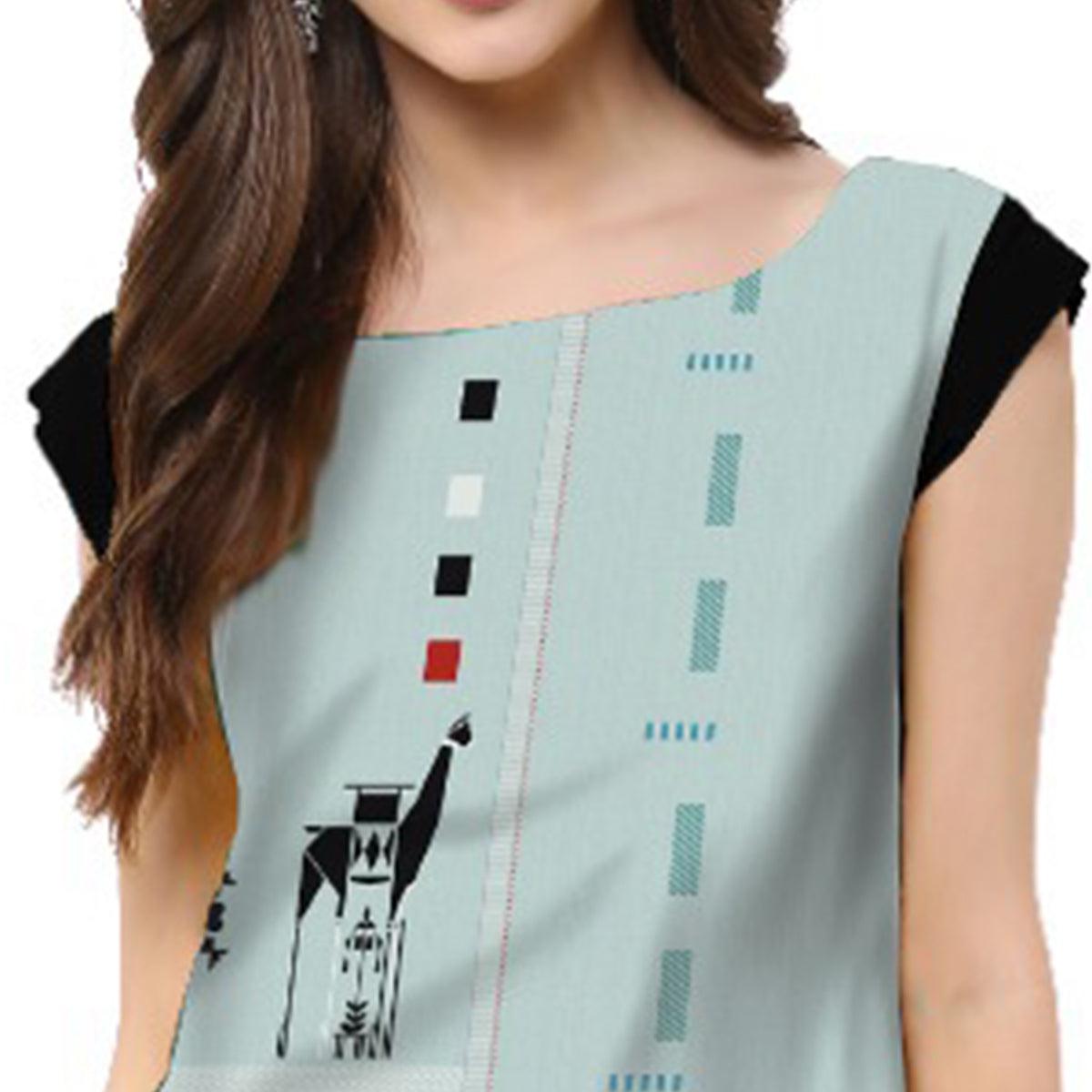Peachmode Seller Multi Color Casual Wear Digital Printed Crepe Kurti - view 3