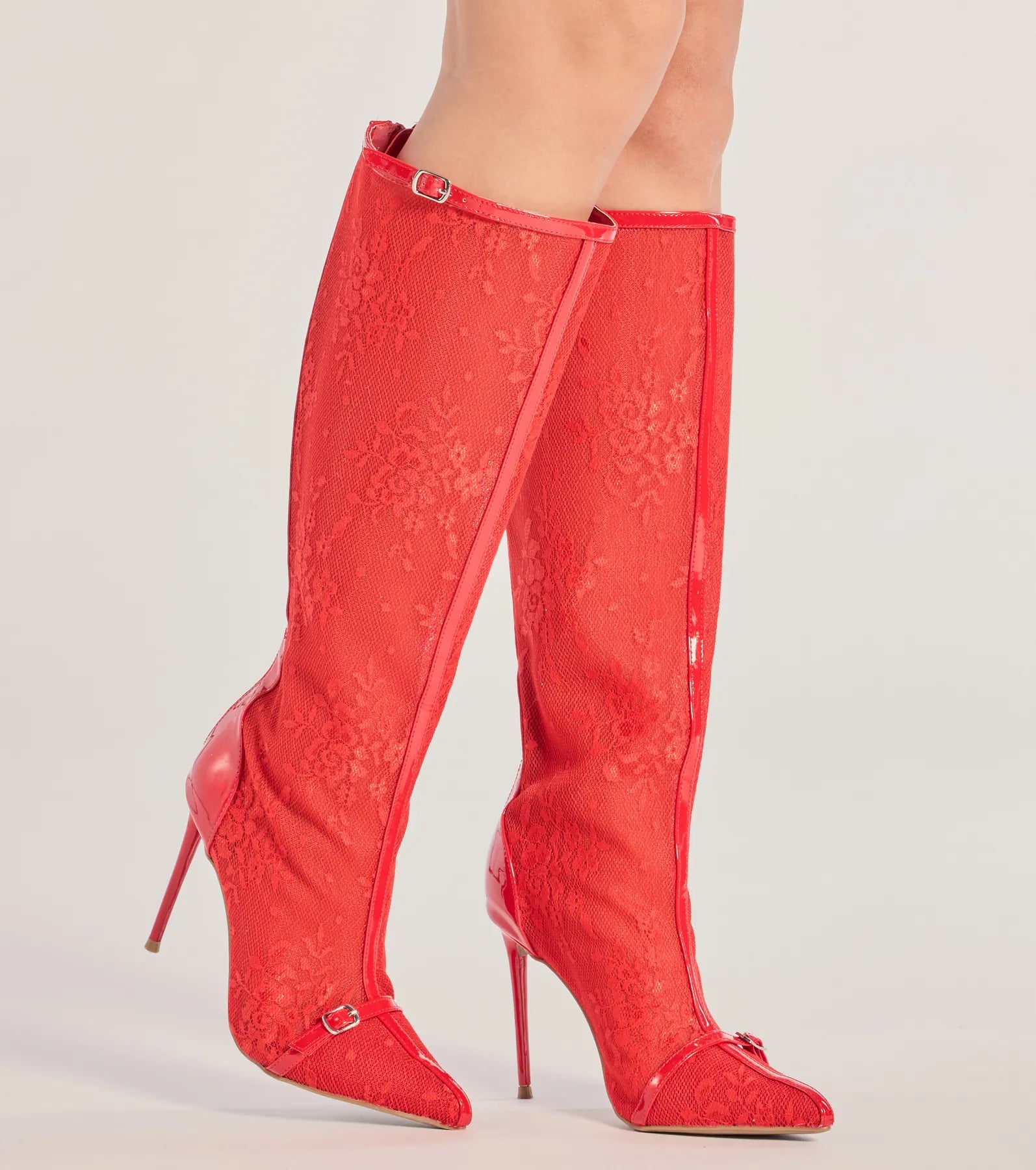 Windsor Sultry Strut Sheer Lace Under-The-Knee Boots - view 5