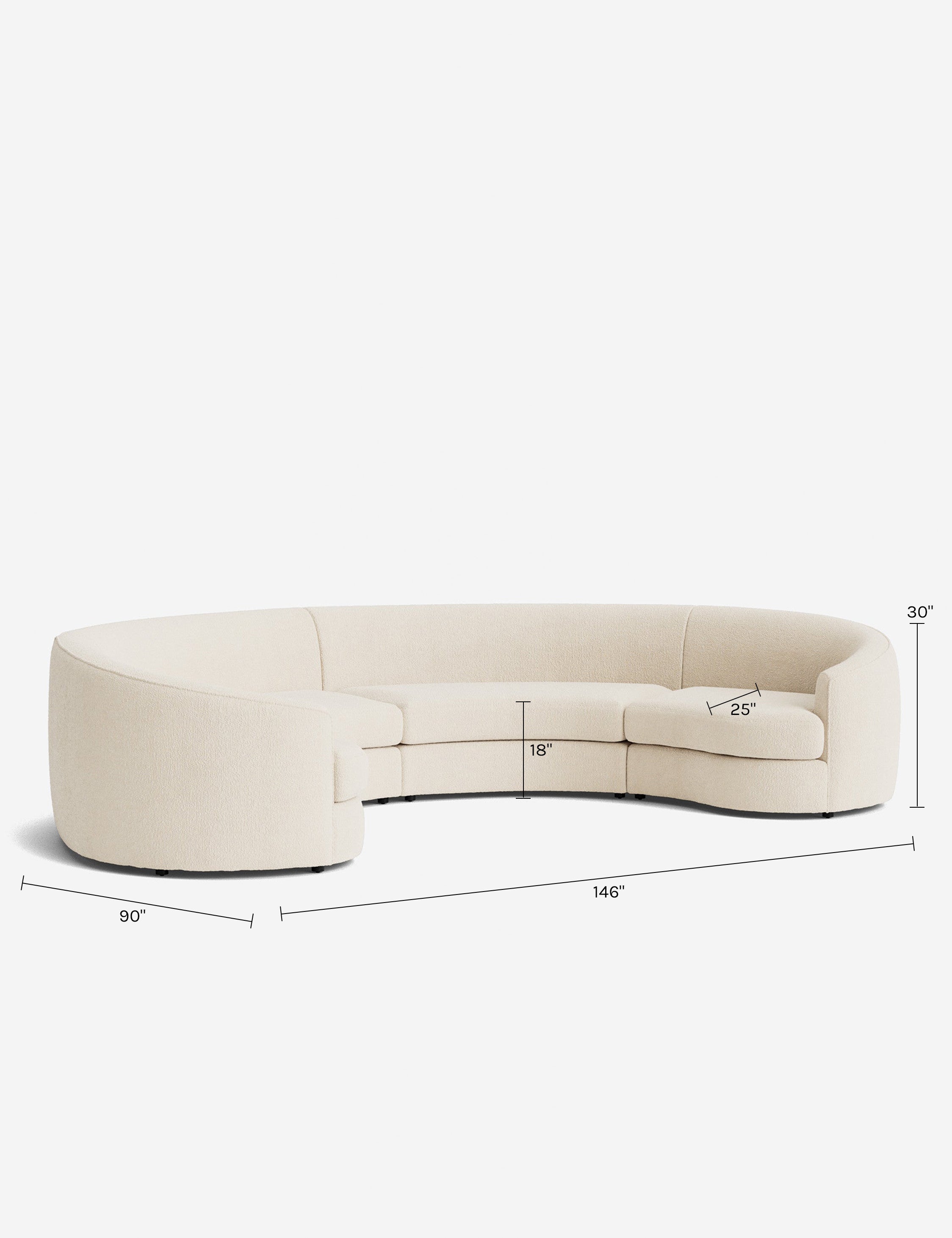 Lulu and Georgia Imada Modular Curved Sectional Sofa - view 239