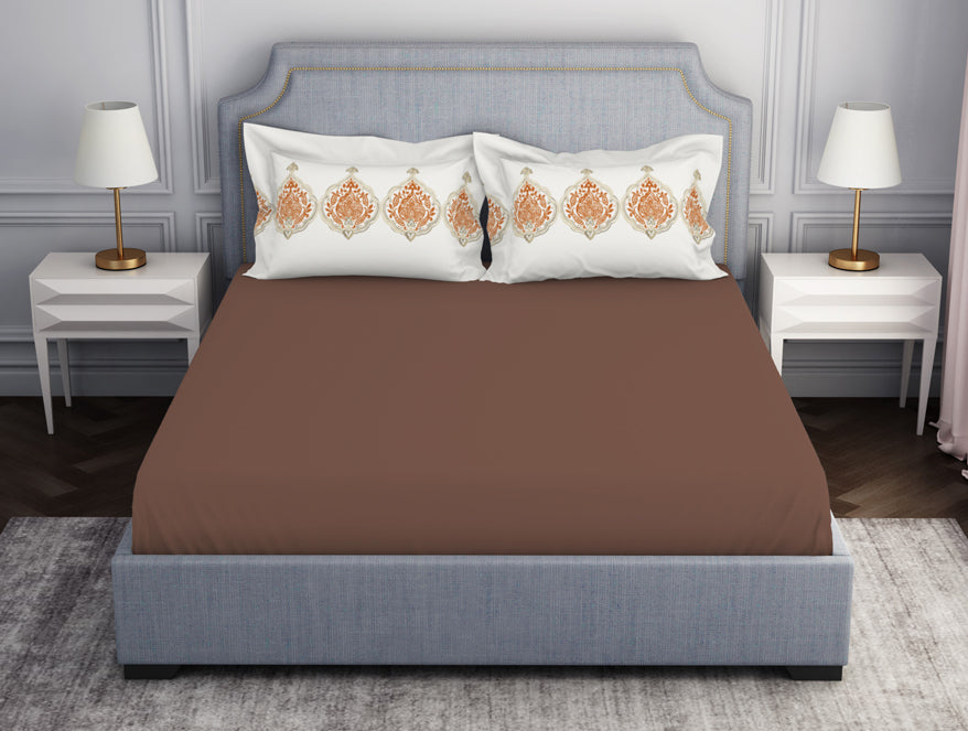 Spaces India Ornamenta Ornate Mineral Blue 100% Cotton King Size Bedsheet - Essentials by Spaces