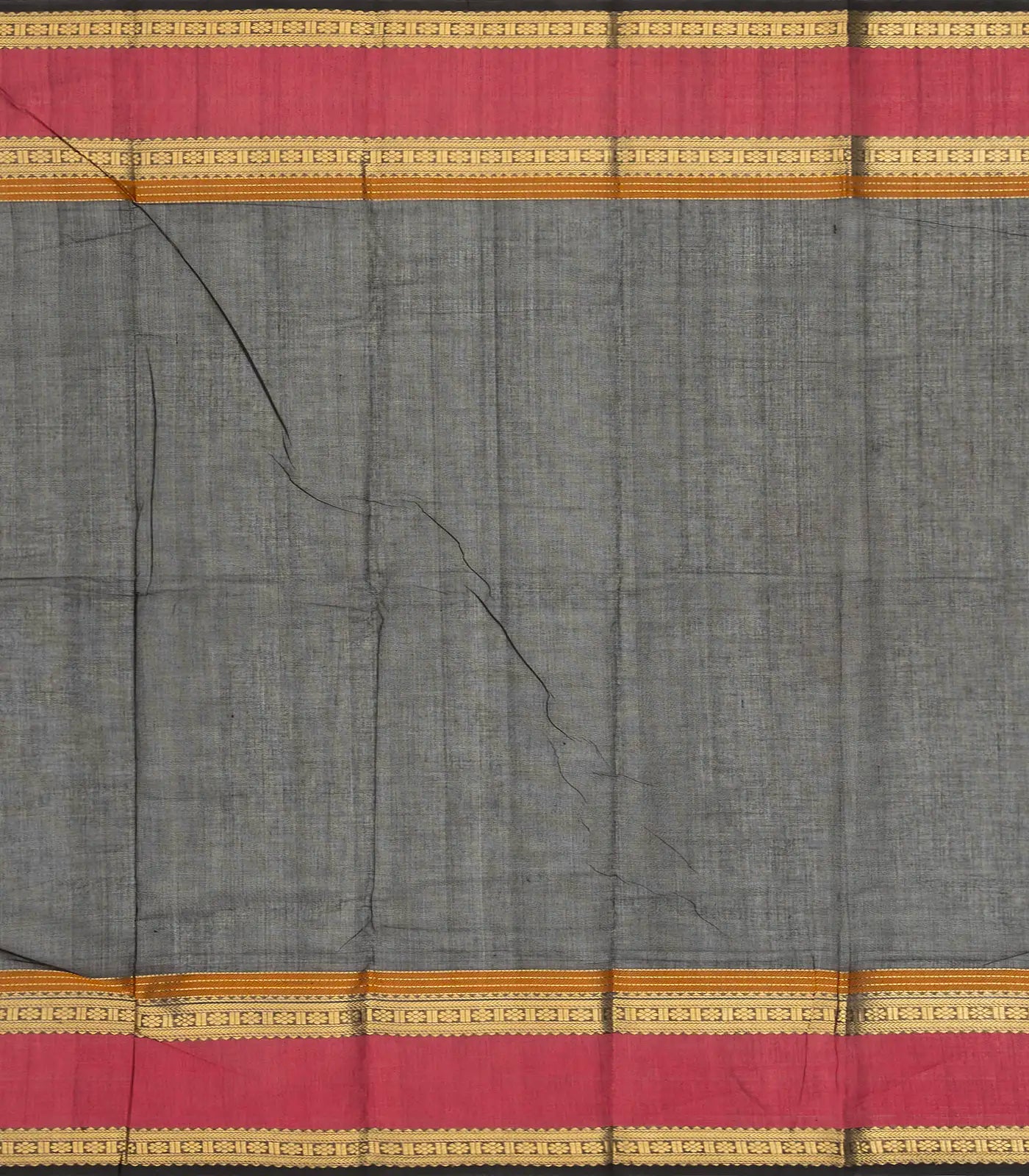 RmKV Black Handloom Kanchi Cotton Saree With Gandaberunda Buttas - view 4