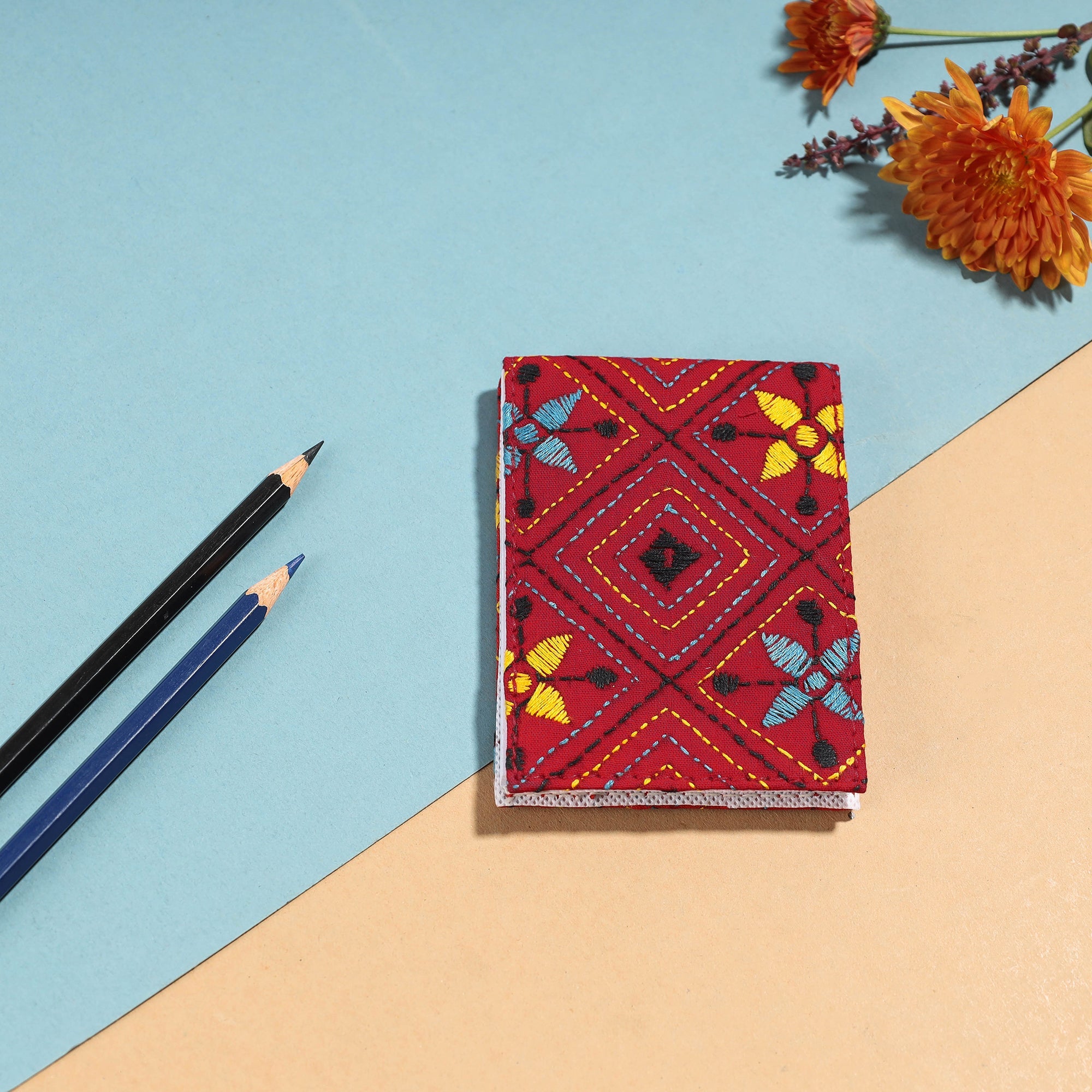 ASALKAAR Bengal Kantha Work Handcrafted Notepad (4 x 3 in)