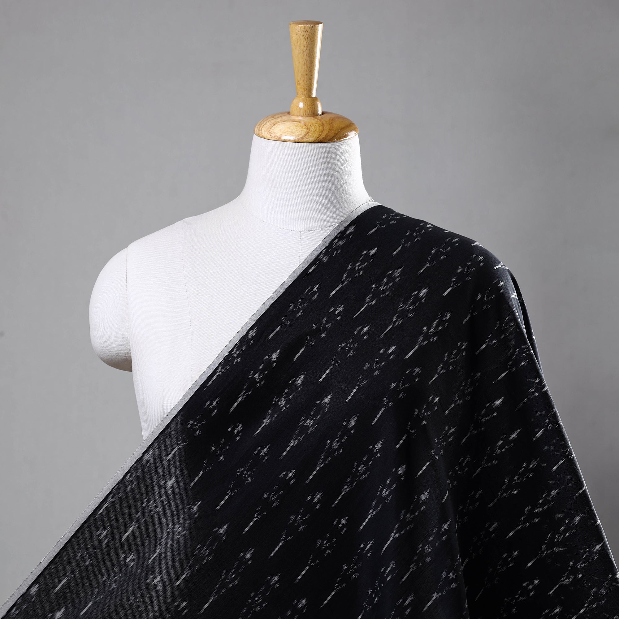 SOUTH KARGHA Black - Mercerised Cotton Pochampally Ikat Fabric 17