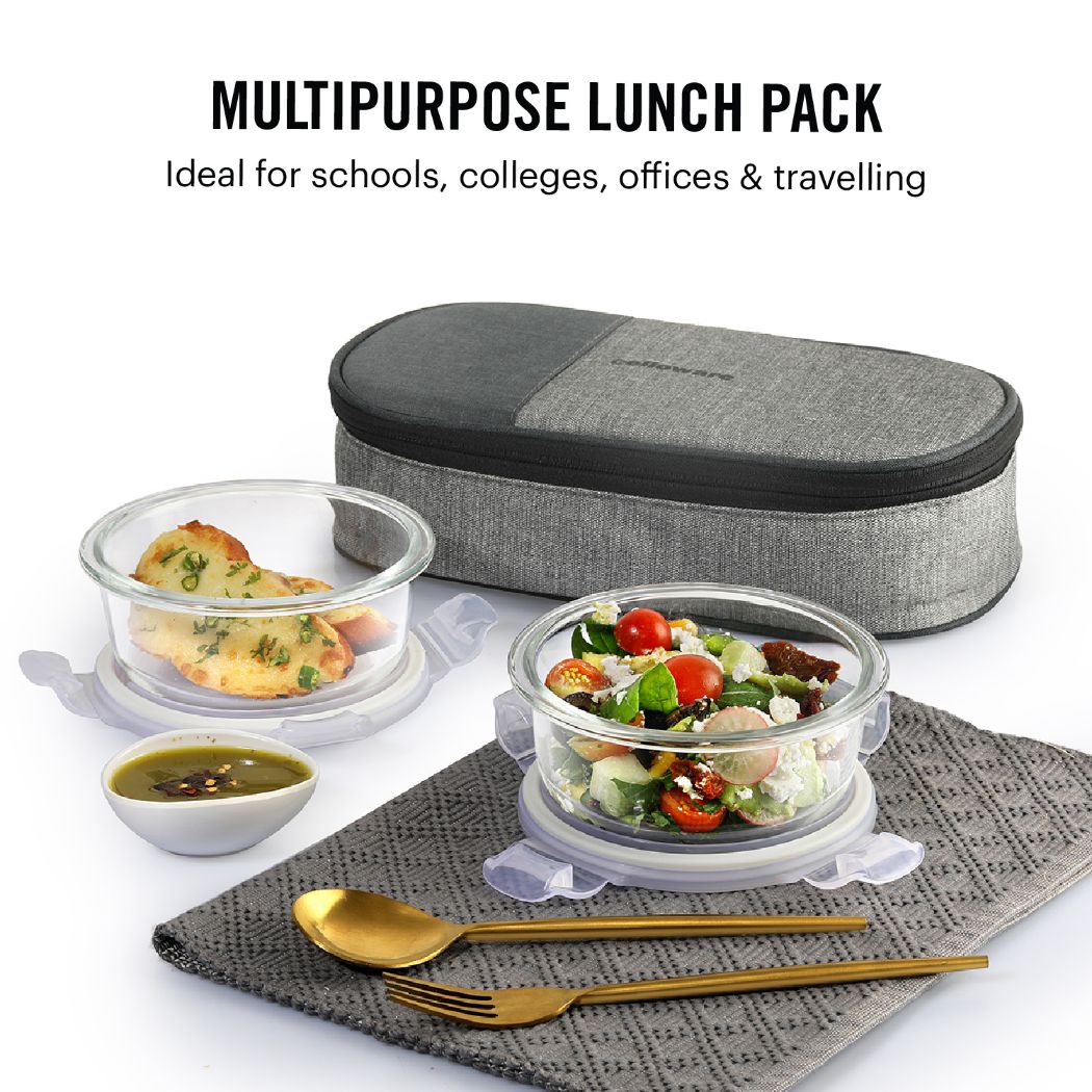 Cello Delighta Borosilicate Glass Lunch Box with Jacket, Round - view 11