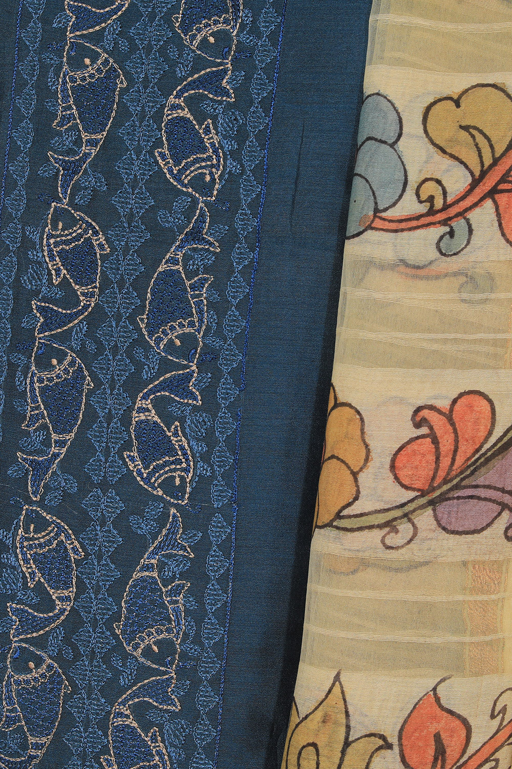 Kalanjali Cotton Silk Unstitched Suit With Dupatta (3 Pcs Set) - view 2
