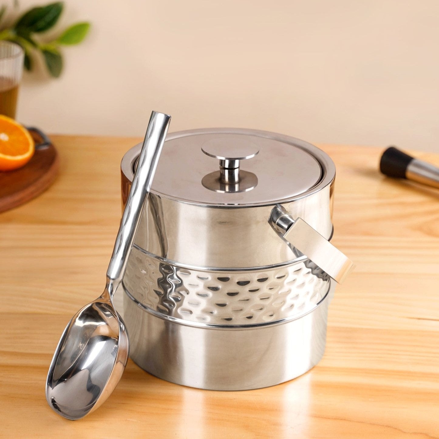 Nestasia Robust Stainless Steel Ice Bucket With Scoop Shovel 2200ml