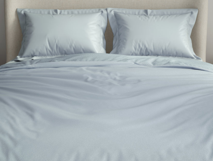 Spaces India Solid Sky Blue - Light Blue Fleece Blanket - Cushlon By Spaces - view 4