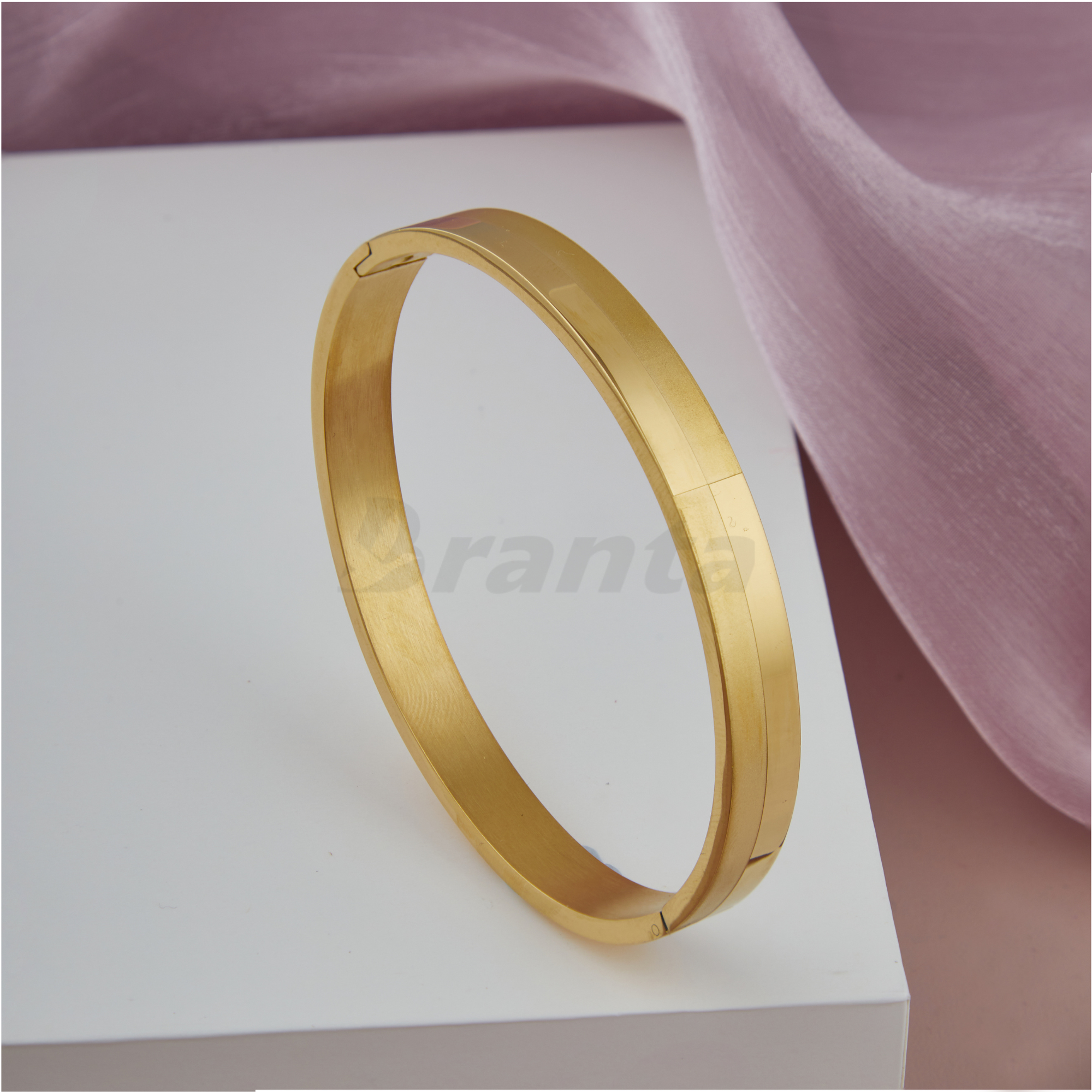 Branta Matt and Shiny Men's Gold Bracelet - view 3