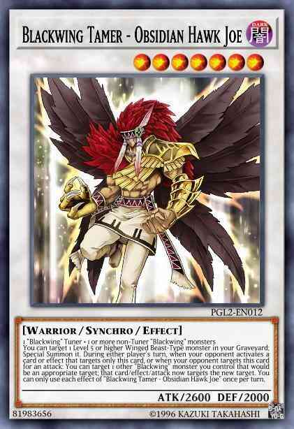 Yu-Gi-Oh! Blackwing Tamer - Obsidian Hawk Joe - PGL2-EN012 - Gold Secret Rare - Unlimited