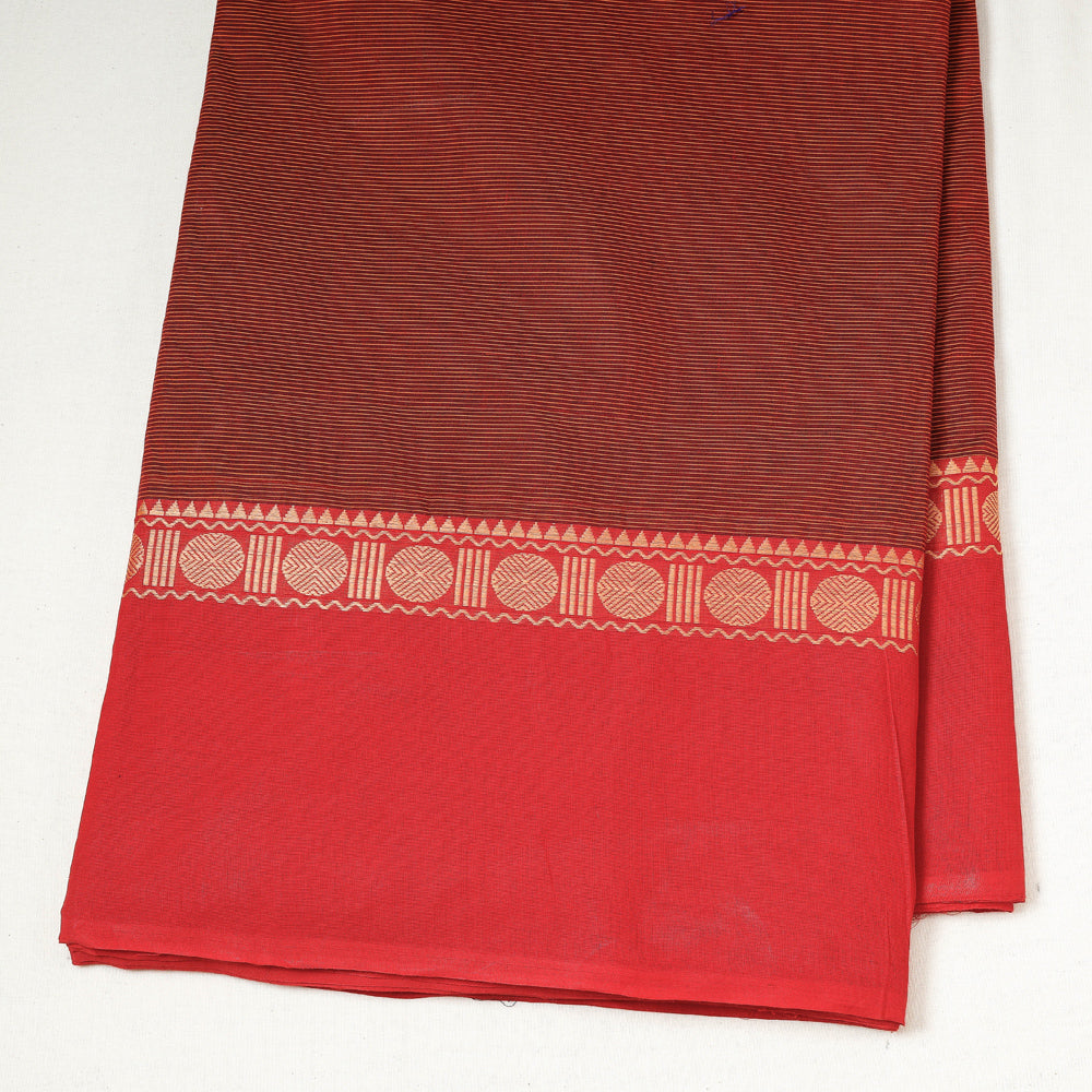 SOUTH KARGHA Brown - Kanchipuram Cotton Fabric with Thread Border