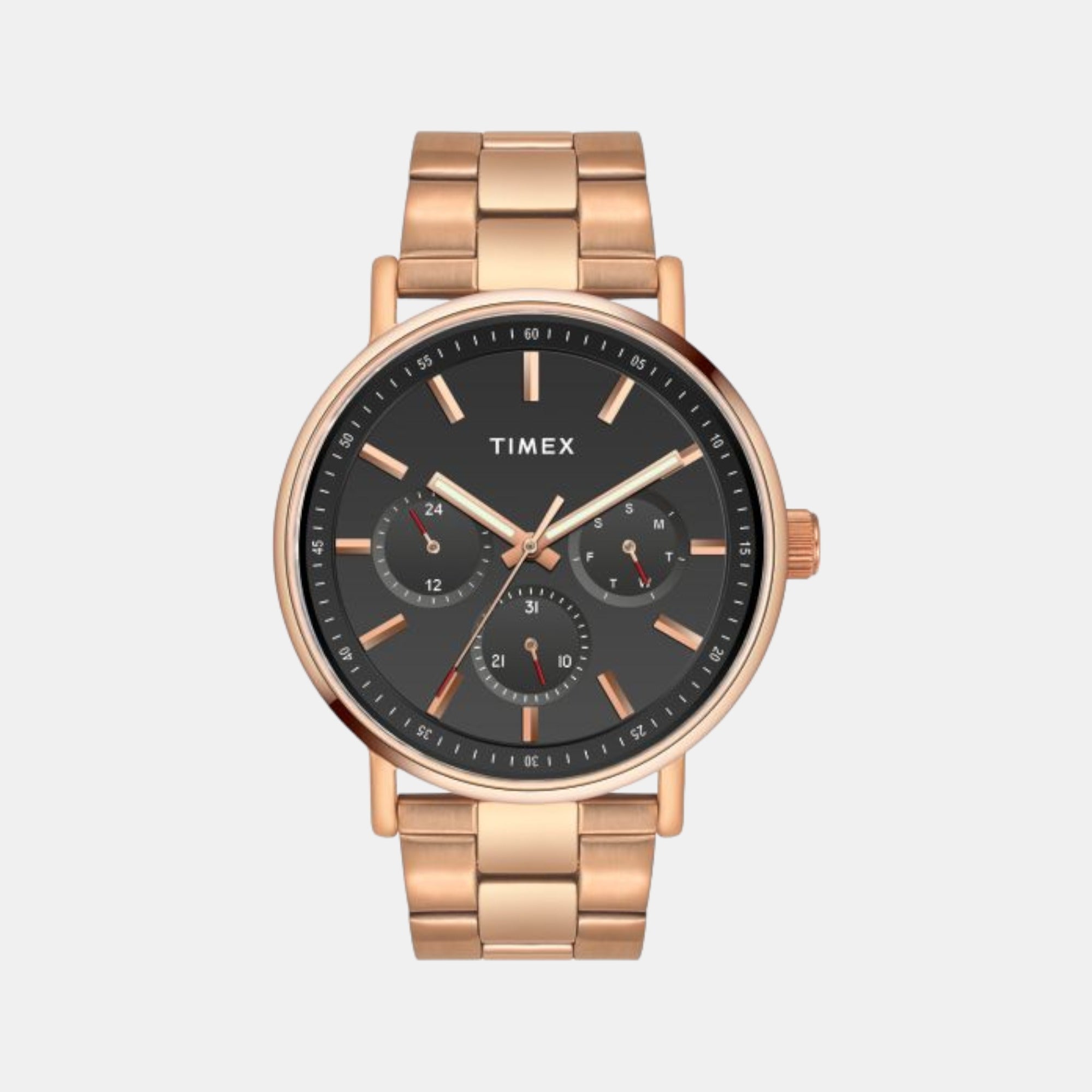 Timex Fashion Men Quartz Black Dial Chronograph Stainless Steel Watch TWEG20018
