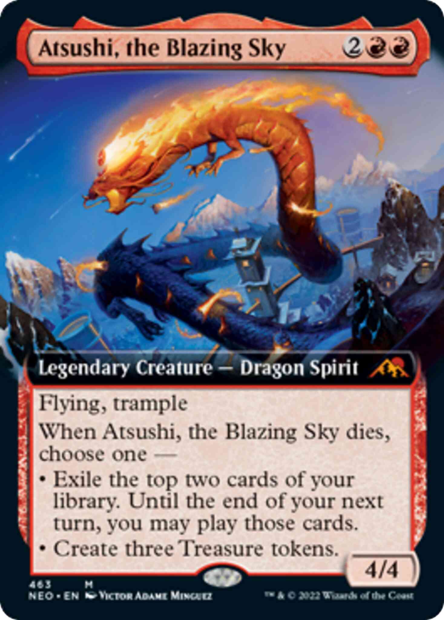 Atsushi the blazing – Magic Atsushi, the Blazing Sky [463] [Extended Art] [Kamigawa: Neon Dynasty] [Non-Foil]
