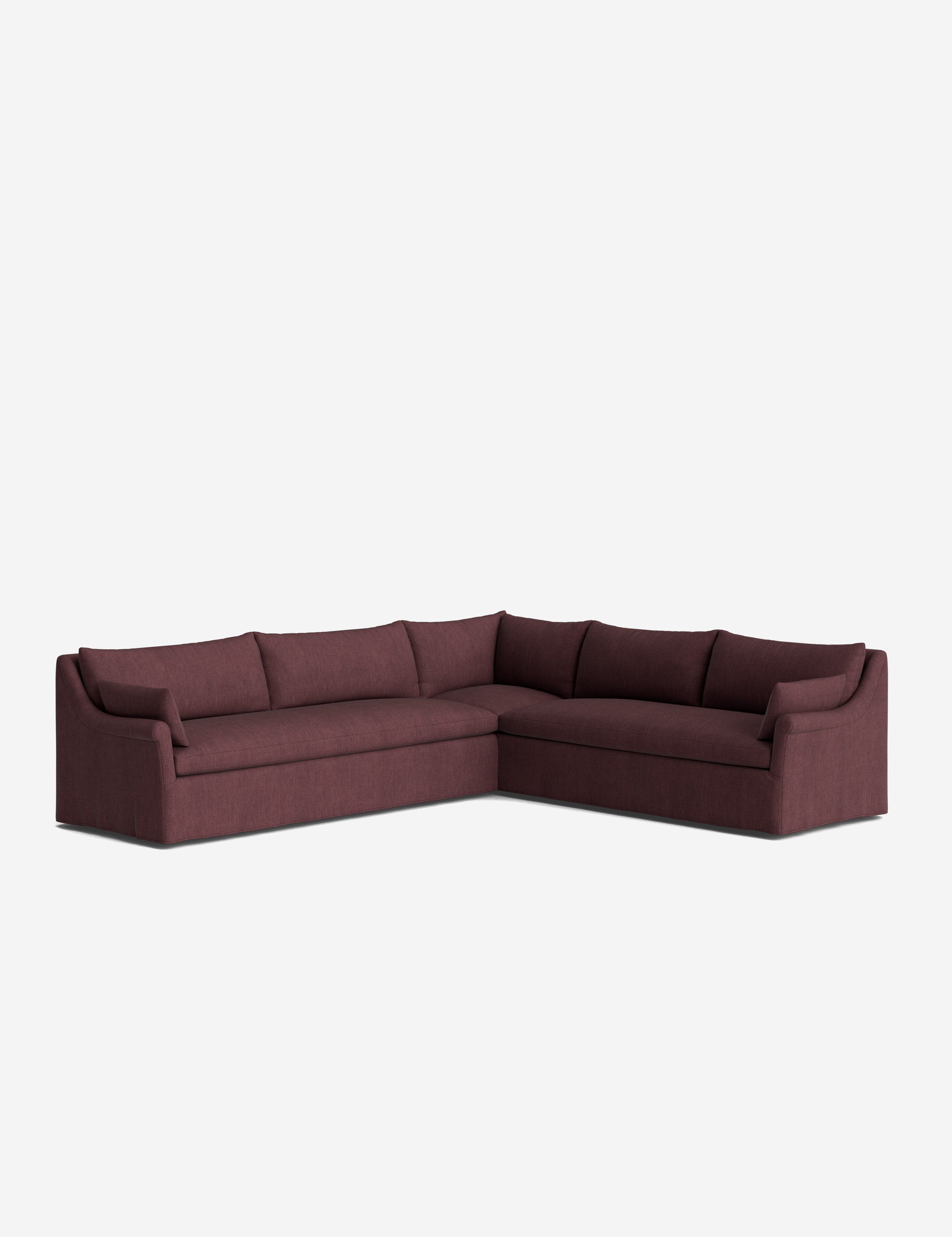 Lulu and Georgia Portola Rolled Arm Slipcover Corner Sectional Sofa - view 97