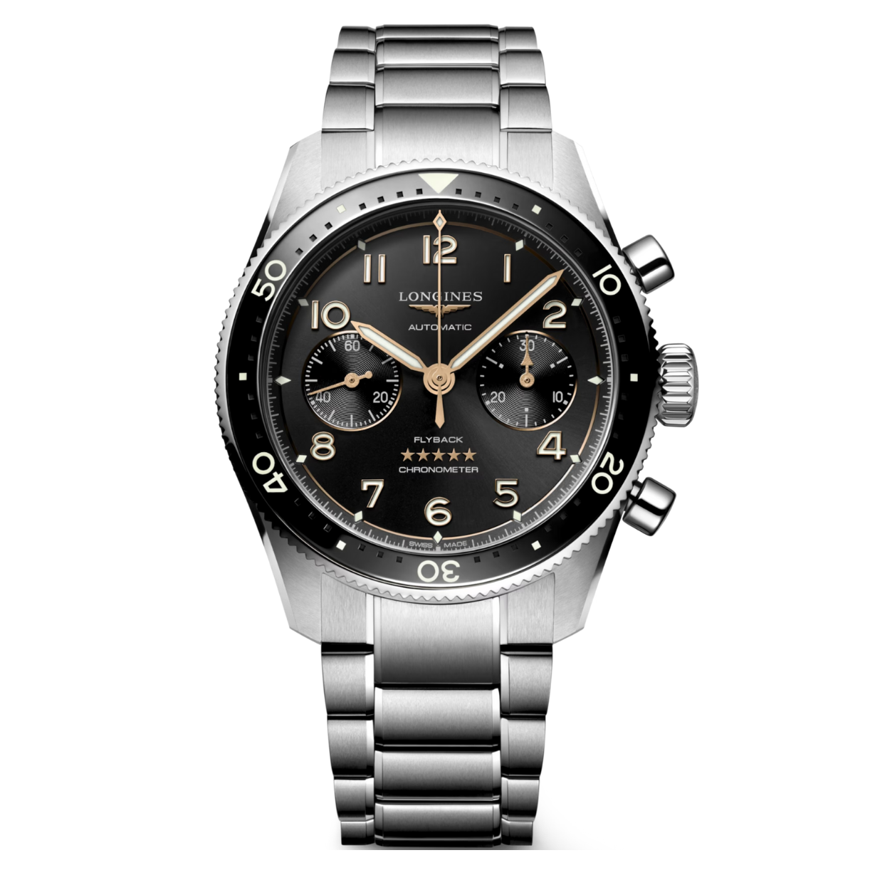 Longines Spirit Flyback Sunray Black Dial Men 42mm - view 4