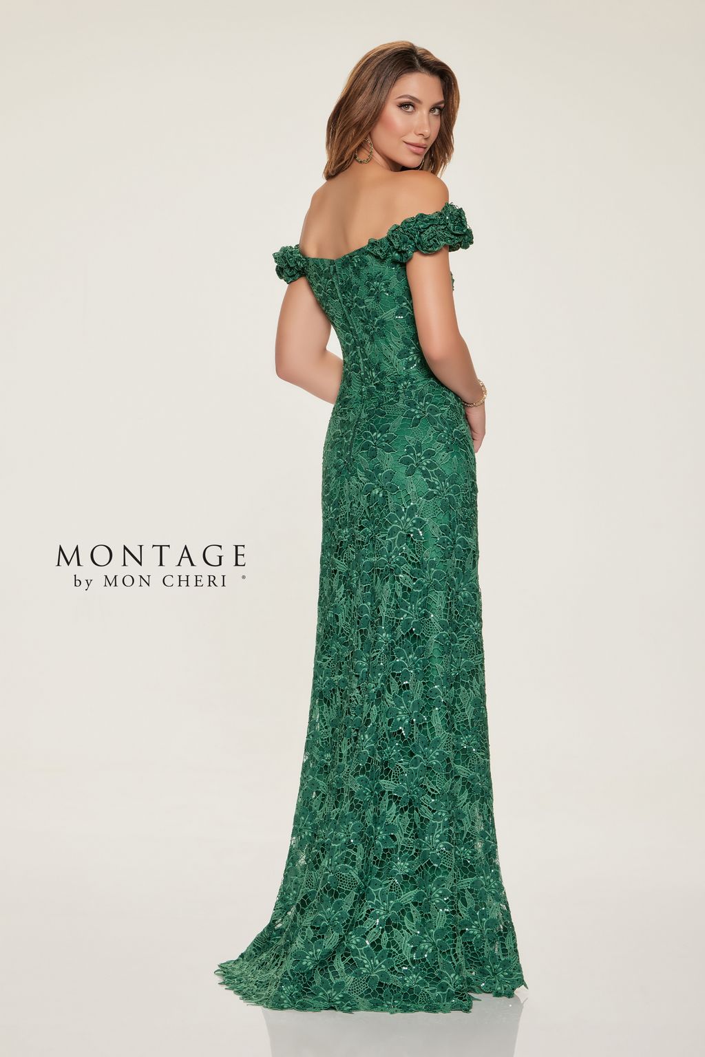 Montage M854 A Line Sequin Long Formal Dress – Rose - view 3