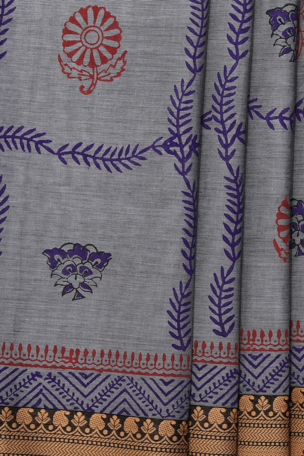 Kalanjali Ethnics Hand block printed cotton saree - view 2