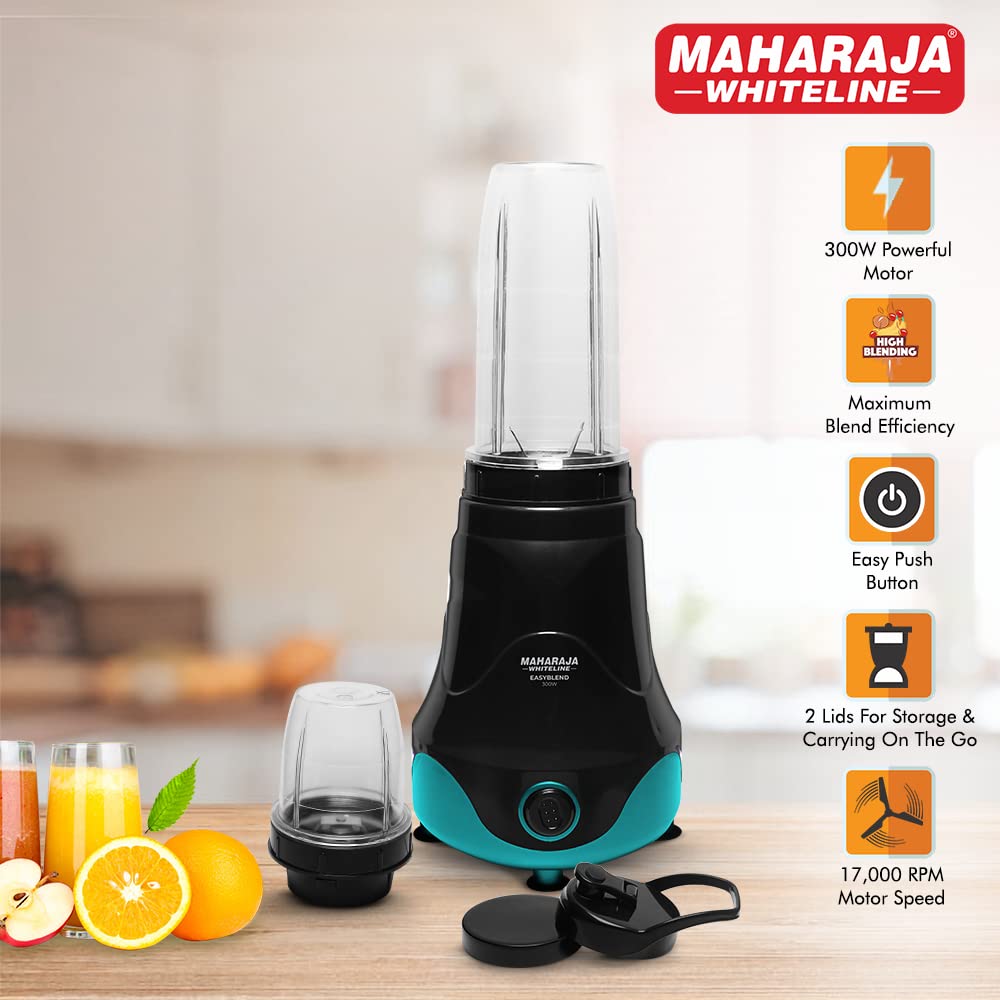 Maharaja Easyblend 300 Watts Mixer Grinder with 2 Jars | Black & Blue - view 2
