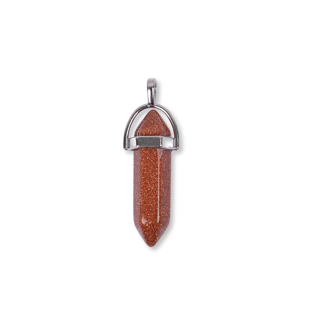 Gemsmantra Sunstone Red Goldstone Double Terminated Pencil Pendant - view 5