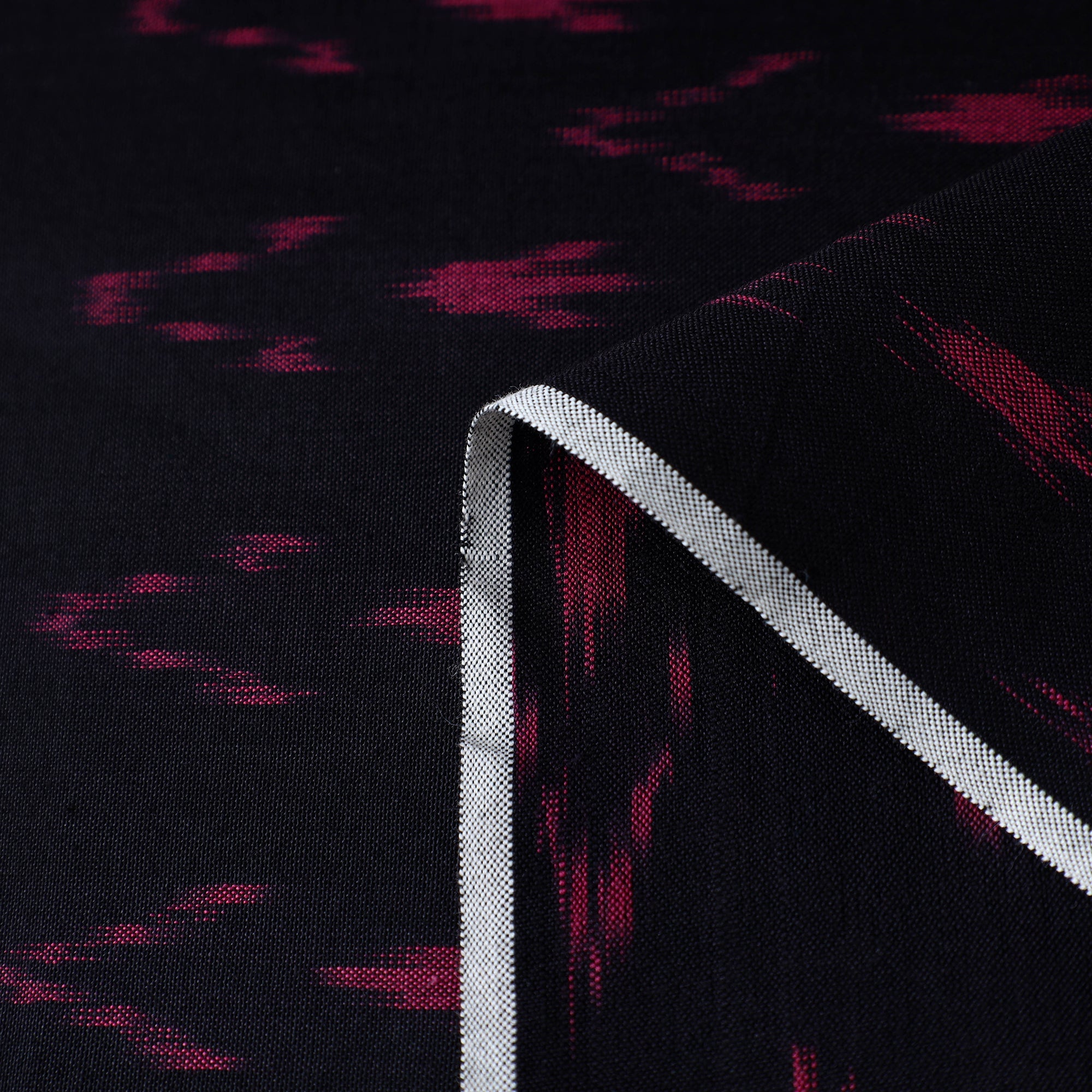 SOUTH KARGHA Black - Mercerised Cotton Pochampally Ikat Fabric 06 - view 3