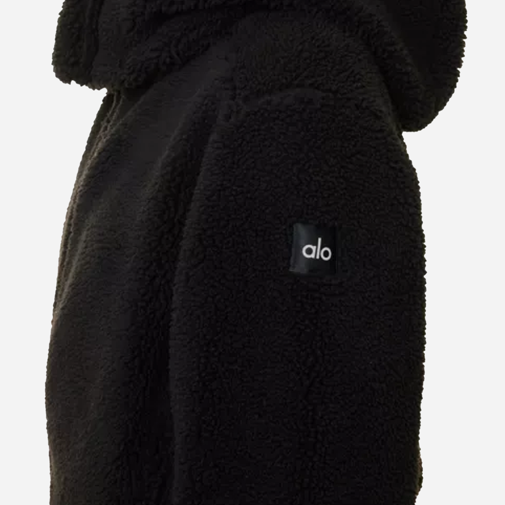 Alo Yoga Foxy Sherpa Hooded Fleece Jacket – BLACK - view 2