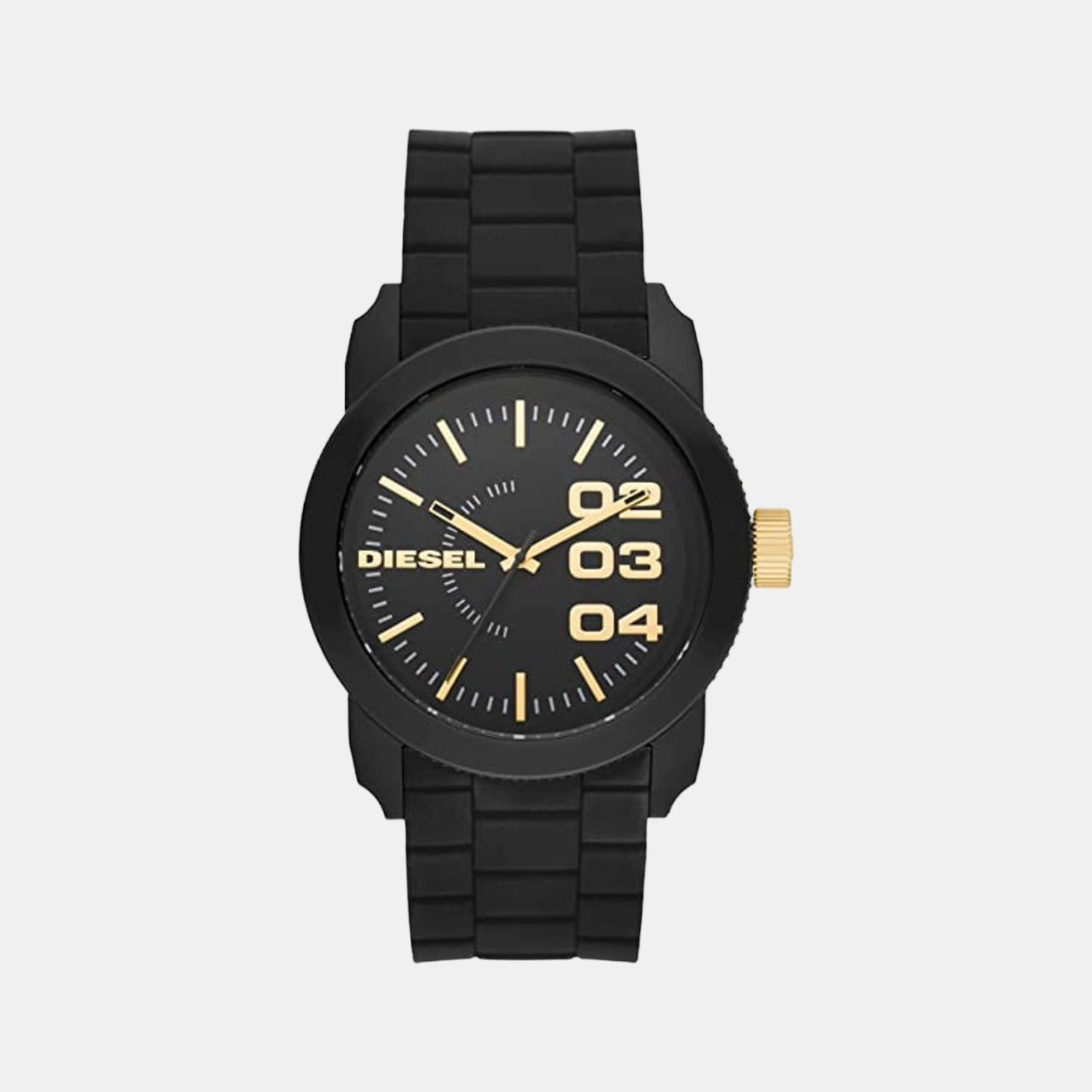 Diesel Double Down Men Quartz Black Dial Analog Silicone Watch DZ1972