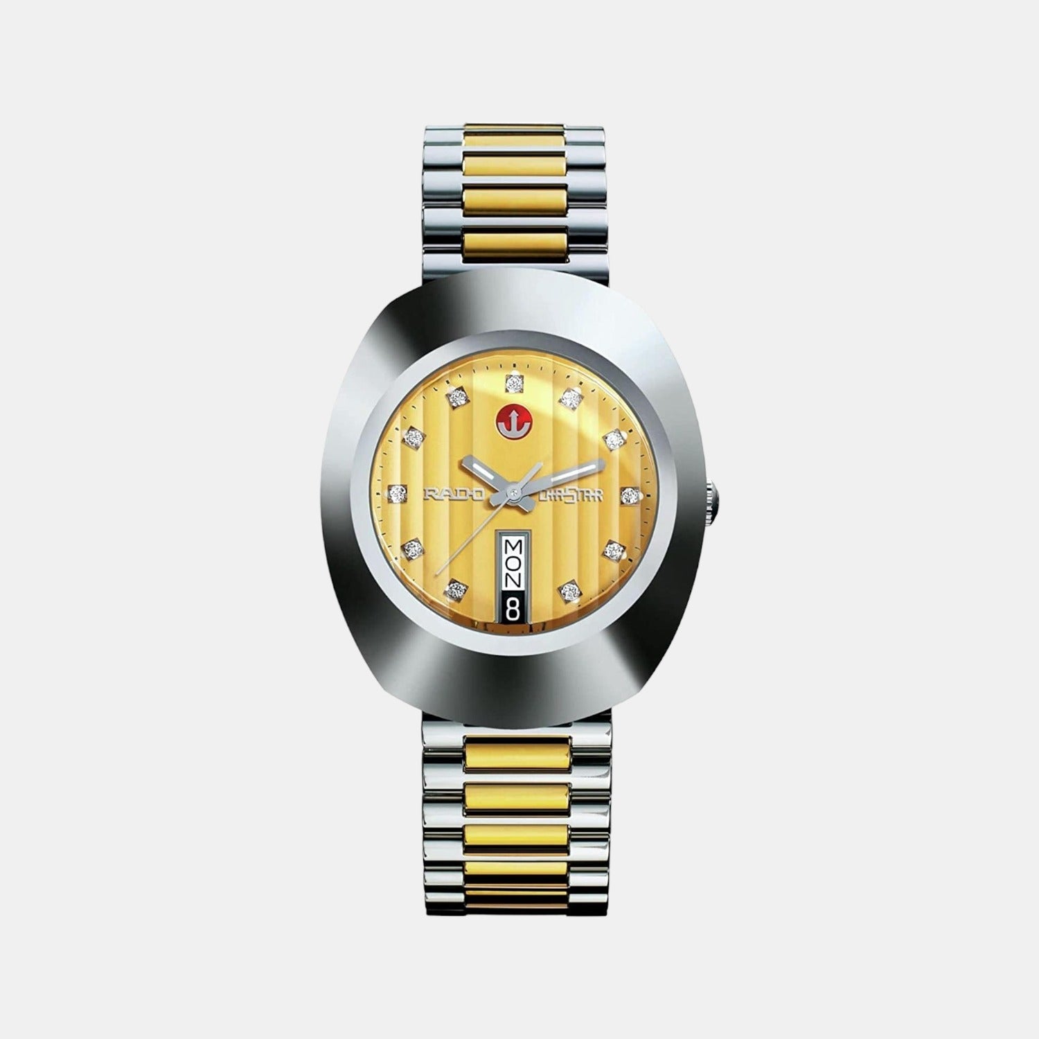 Rado Diastar Men Quartz Gold Dial Analog Stainless Steel Watch R12408633