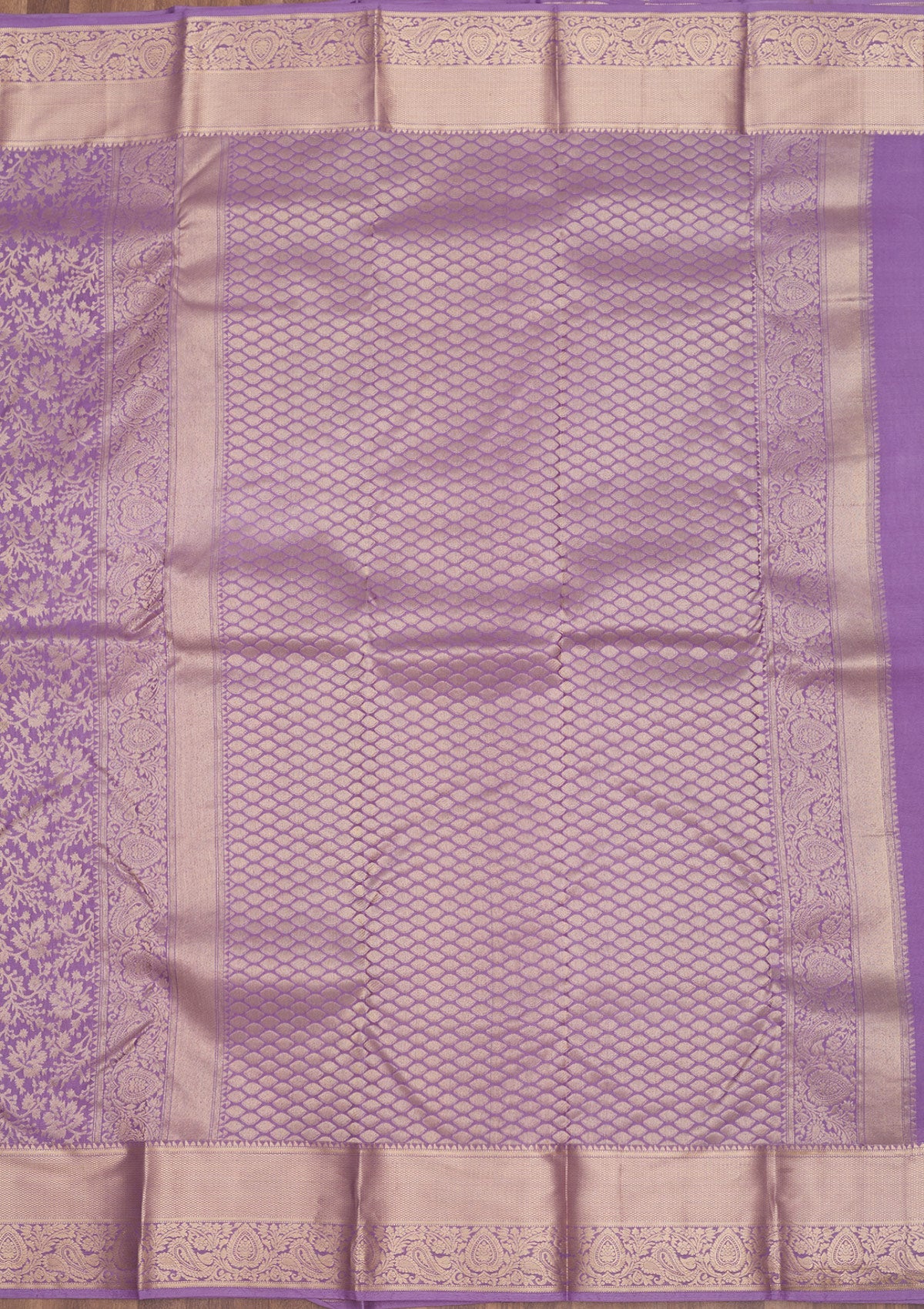Koskii Lavender Zariwork Pure Silk Saree – Women's - view 5