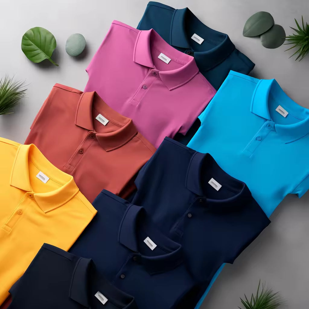 702f46 Men's Polo Neck T-Shirts???? (Pack Of 5) - view 2