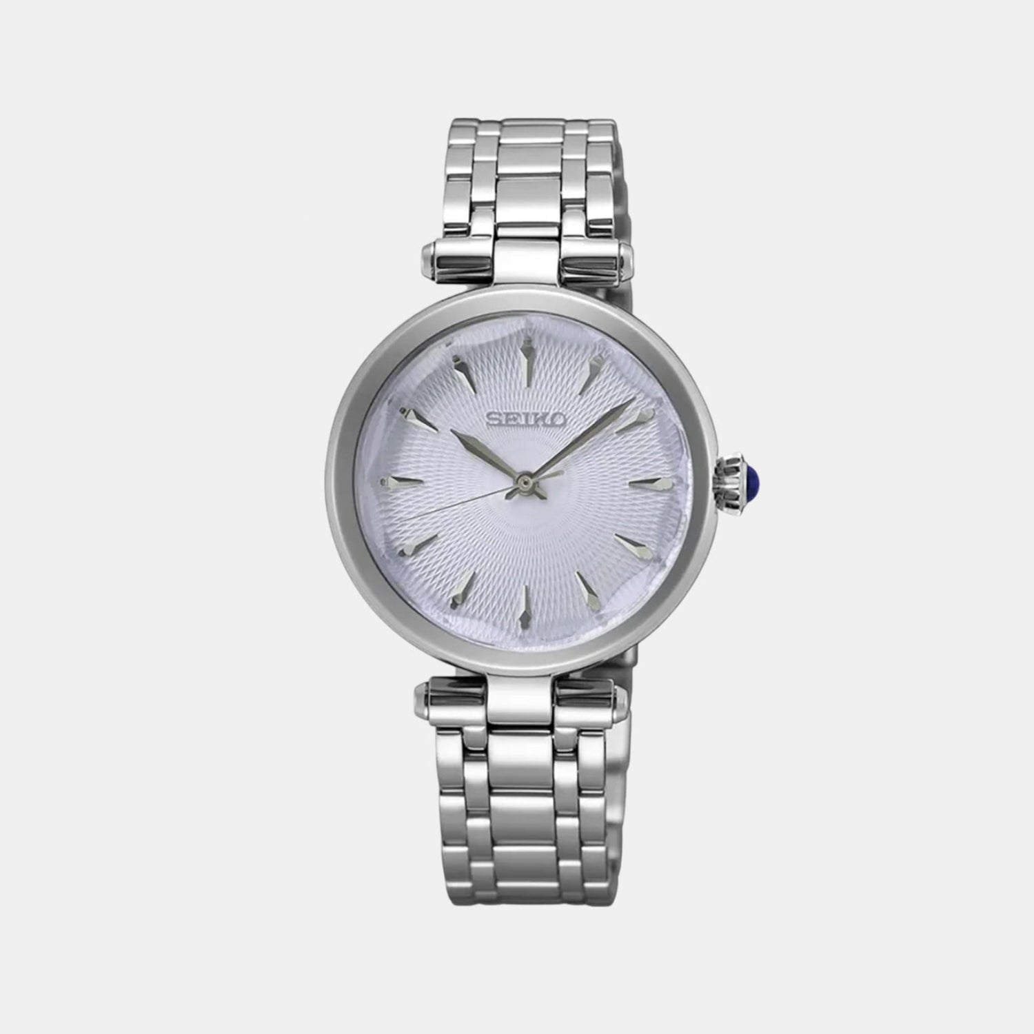 Seiko Dress Women Quartz White Dial Analog Stainless Steel Watch SRZ553P1