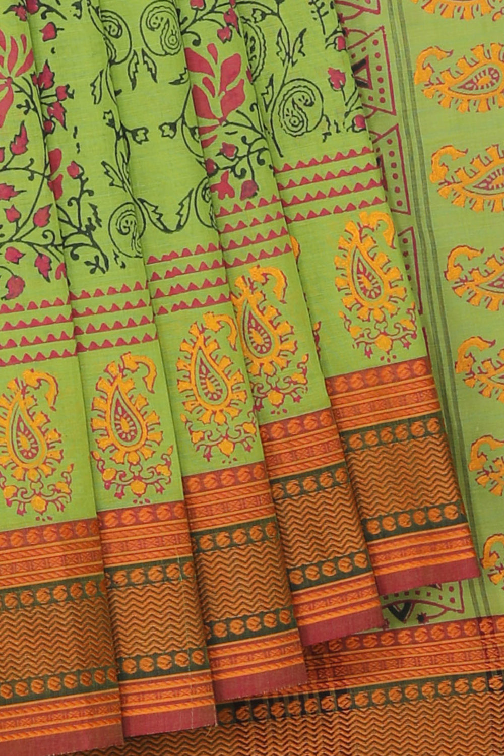 Kalanjali Ethnics Hand block printed cotton saree