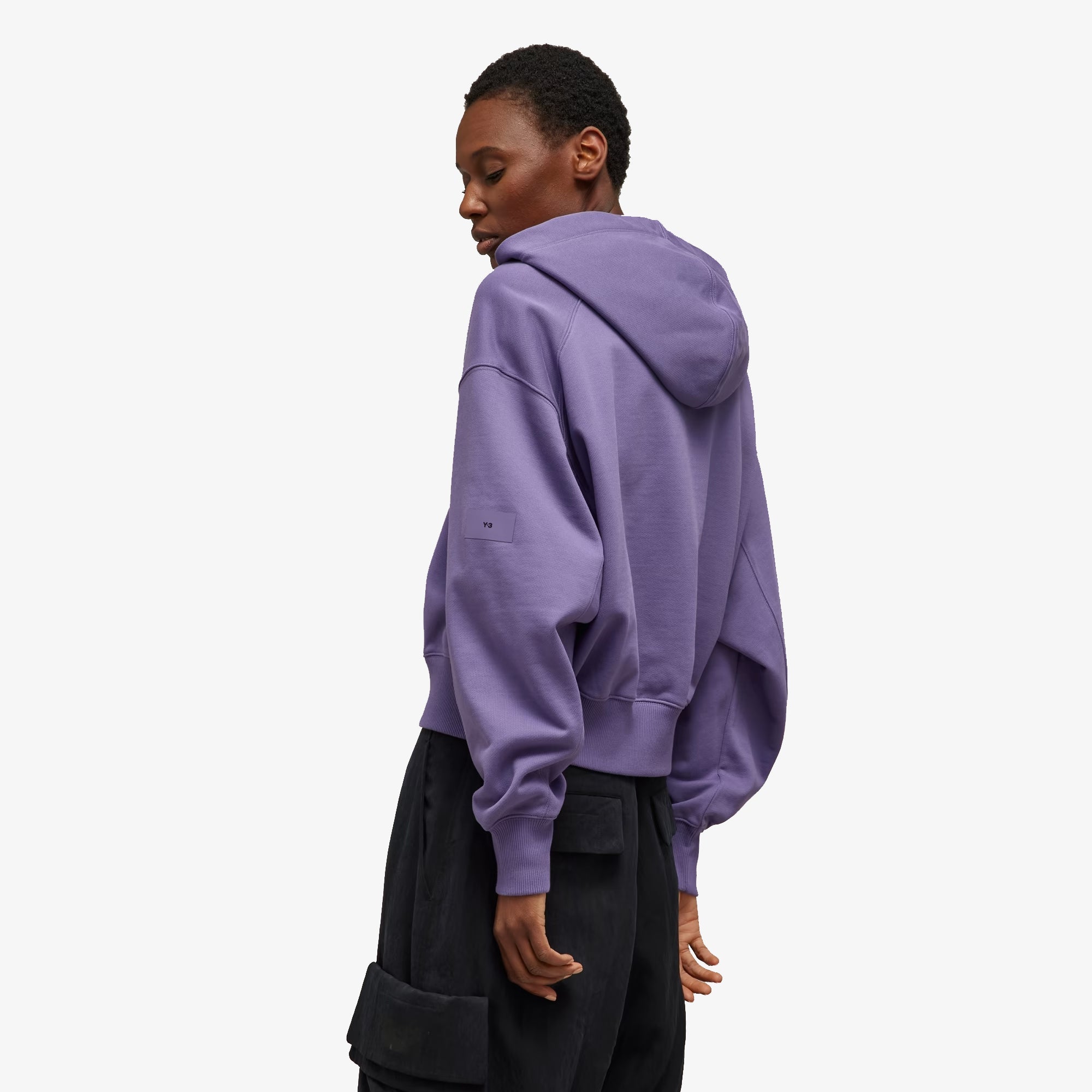 Y-3 | Organic Cotton Terry Boxy Hoodie { Tech Purple