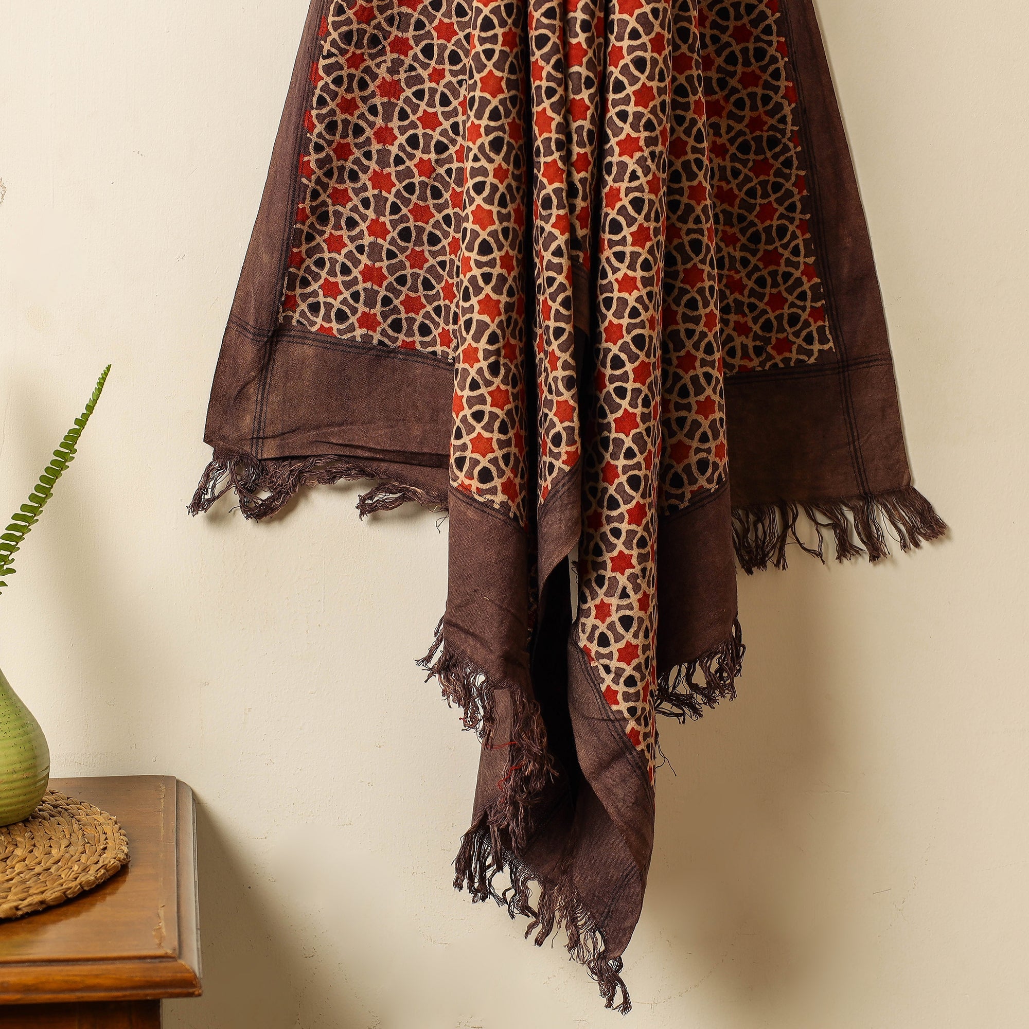 KACHCHH JI CHHAAP Brown - Block Print Cotton Ajrakh Handloom Towel - view 2