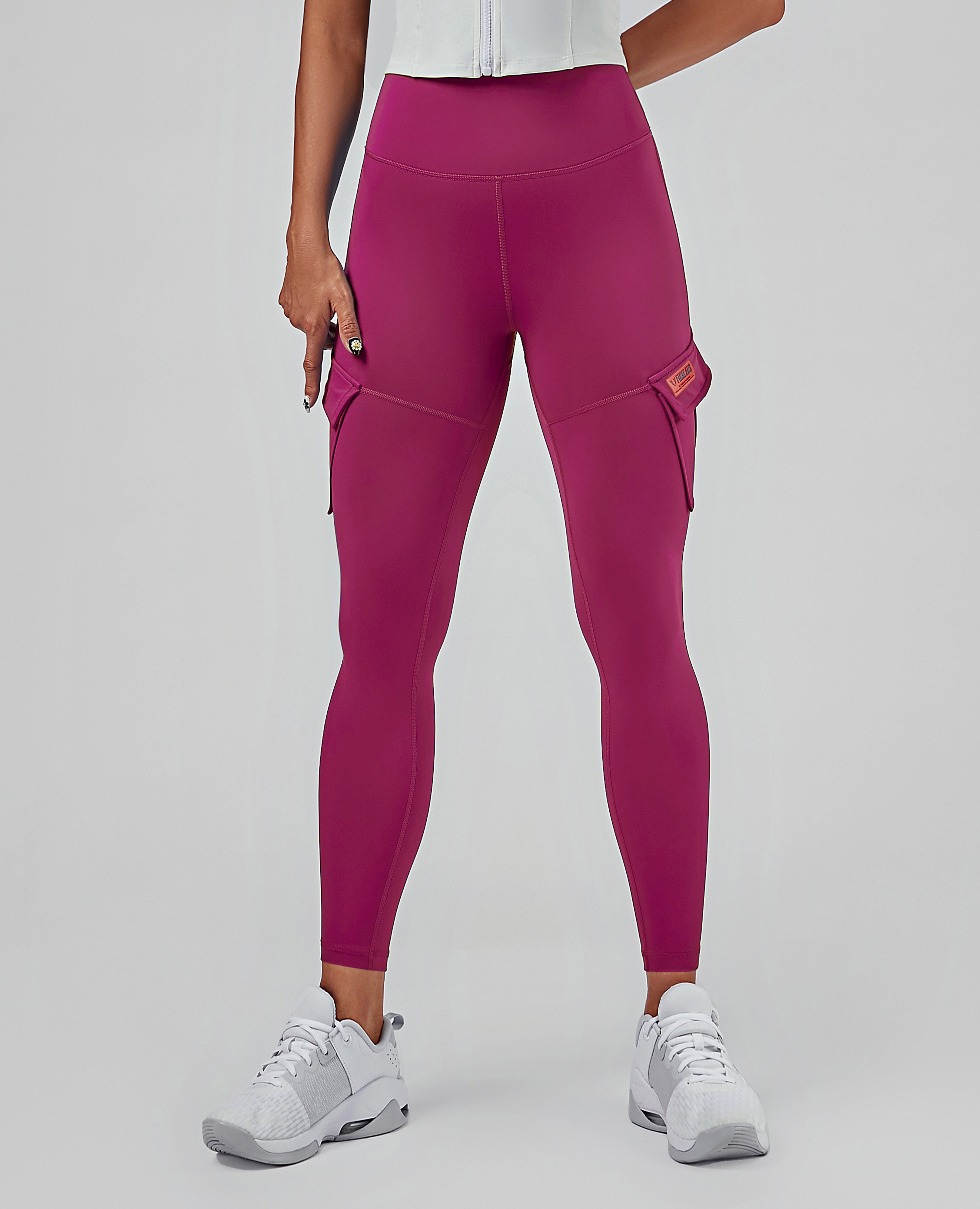 FIRM ABS Solo Cargo Leggings - Carmine - view 2
